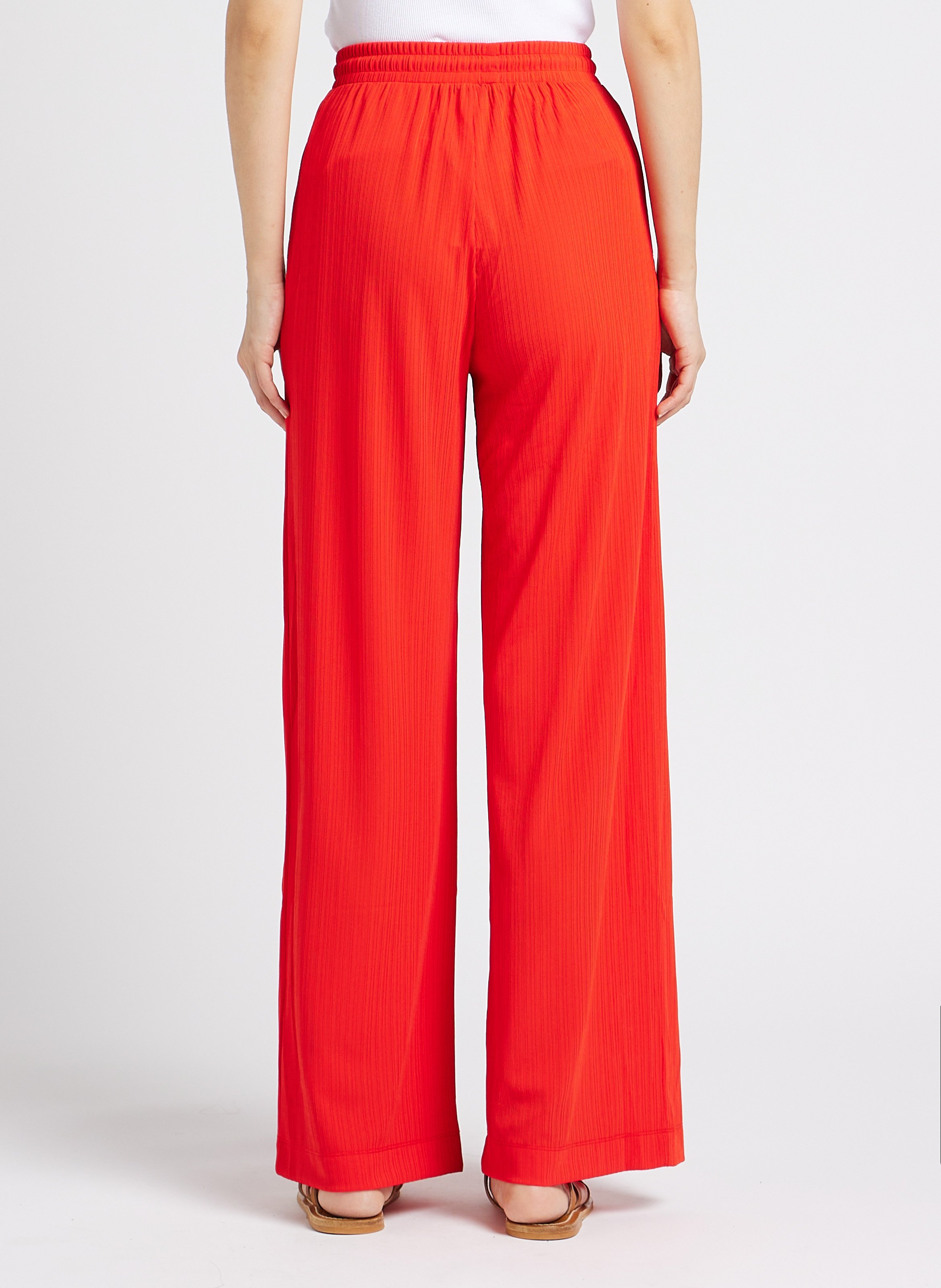 Wijde broek met plooien MAX MARA LEISURE Oranje