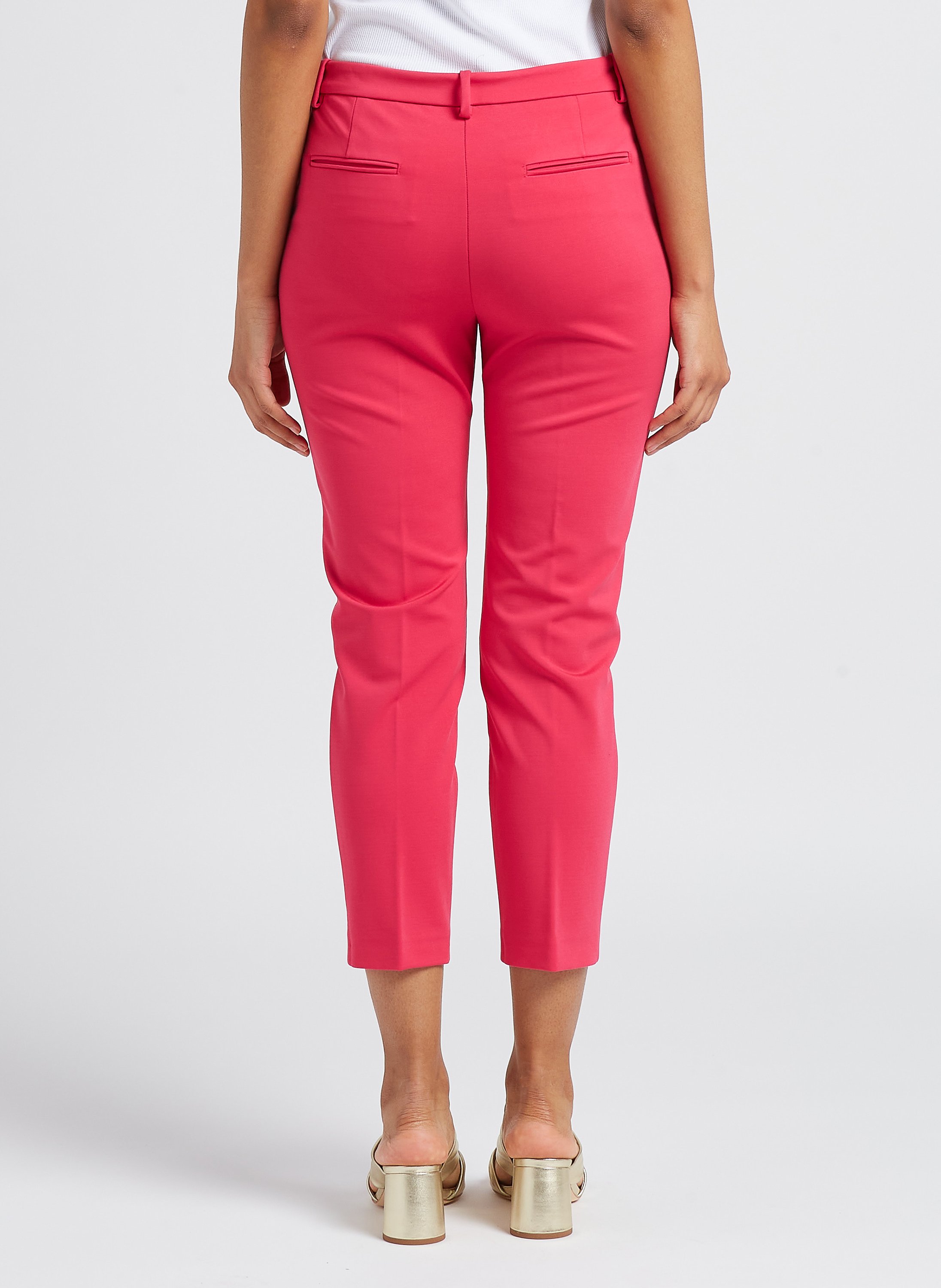 Gerade geschnittene Hose mit gebrochenen Falten PINKO Rosa