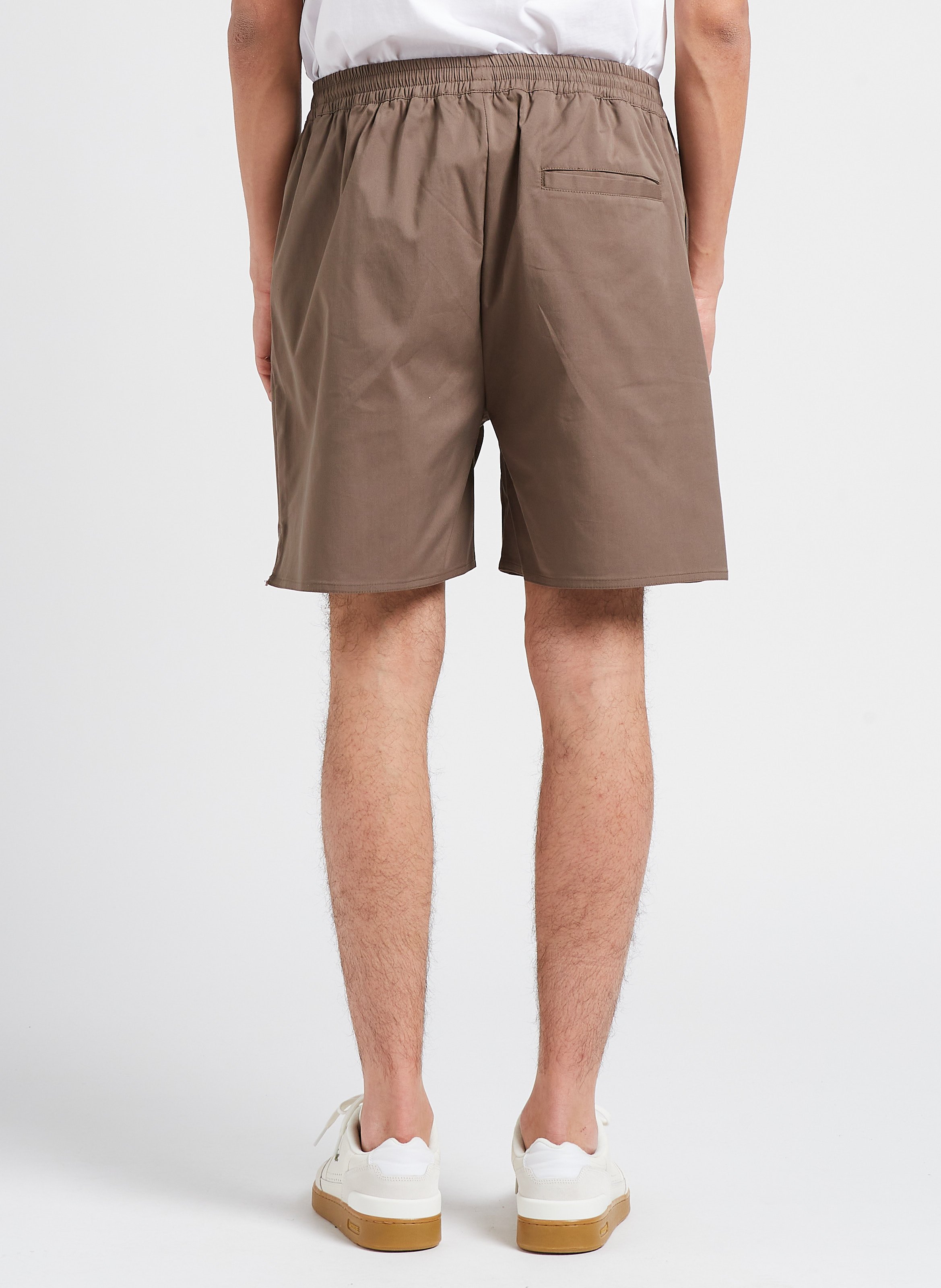 Cotton-blend shorts with elasticated waist LES DEUX Brown