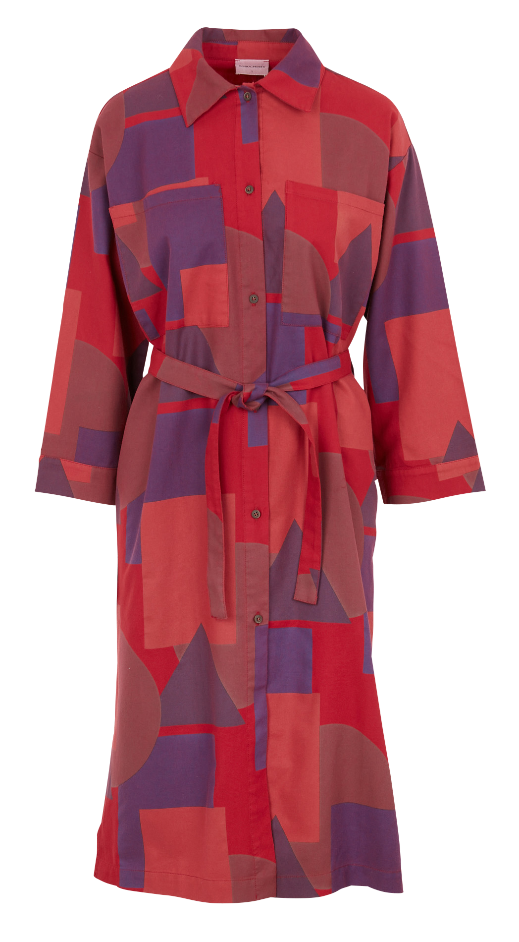 Halflange, katoenen jurk met klassieke kraag en print BOBO CHOSES Veelkleurig