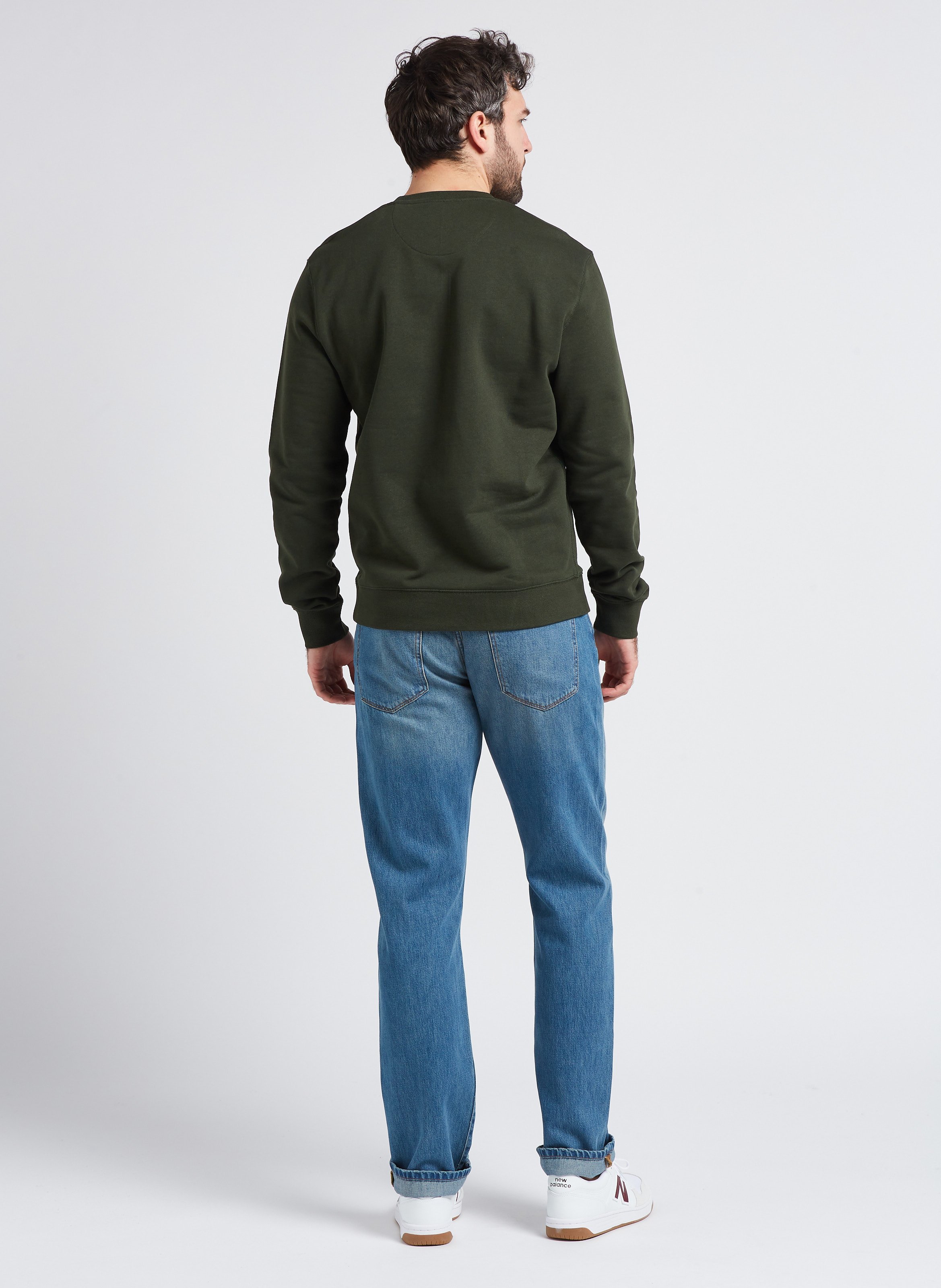 Sweat droit col rond en coton bio FARAH Vert