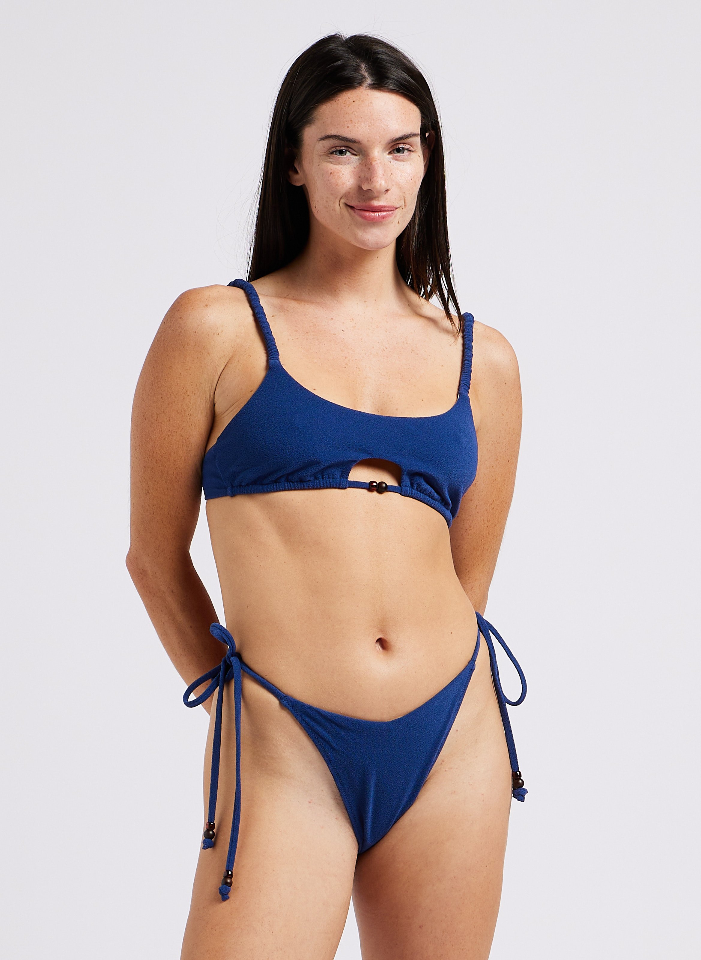 Maillot de bain tanga en tissu éponge  NENES PARIS Bleu