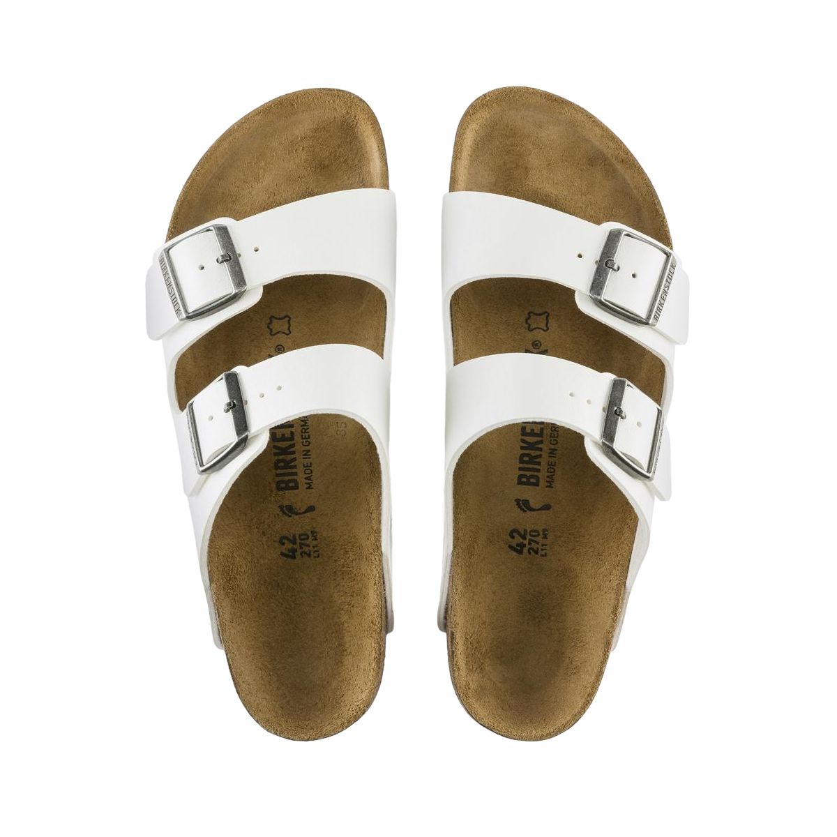 Faux leather sandals BIRKENSTOCK White