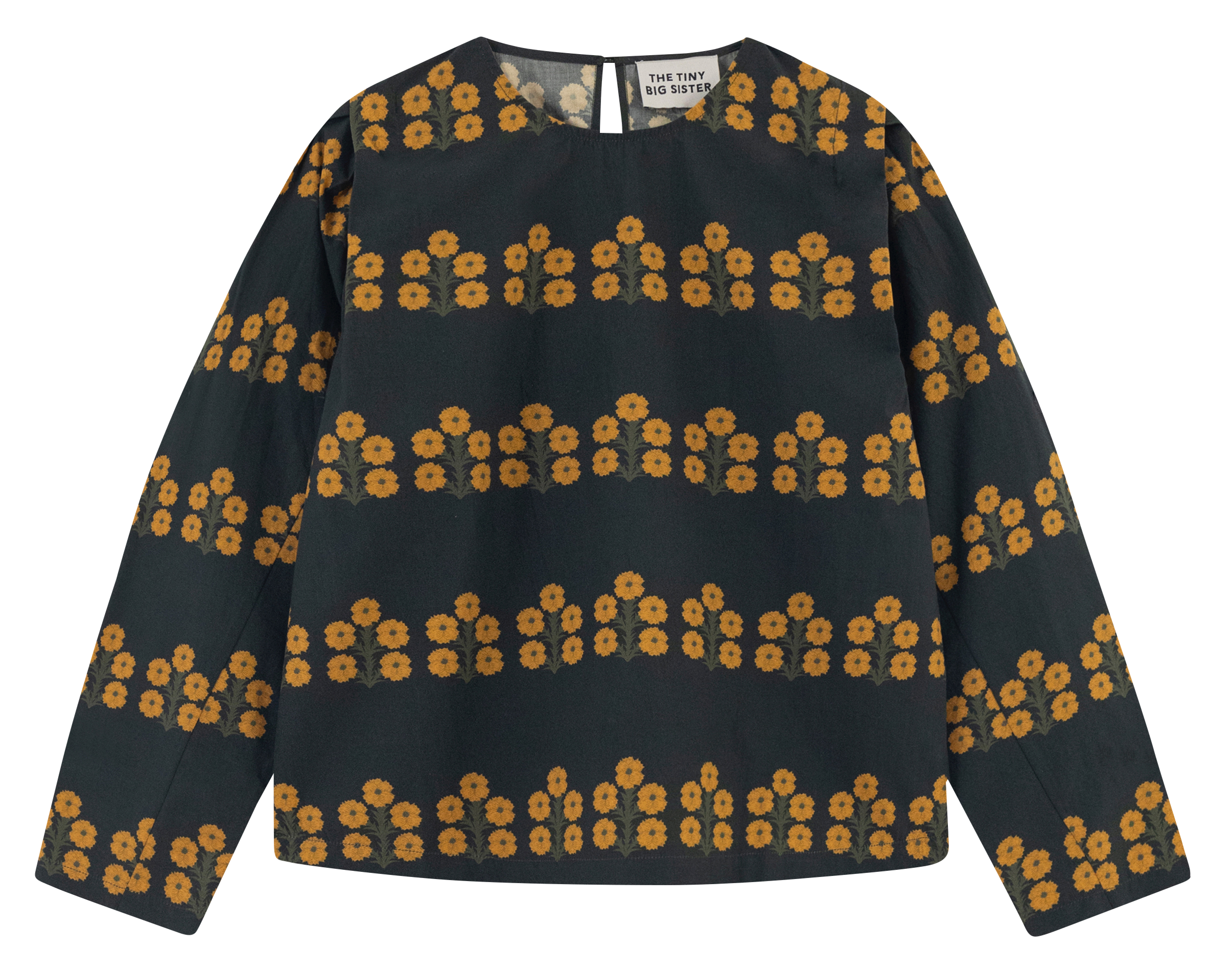 Blouse col rond en coton THE TINY BIG SISTER Kaki