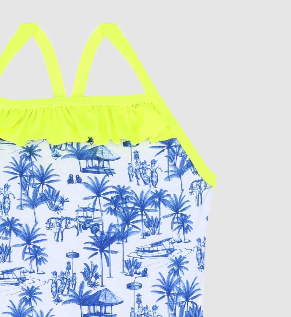 One-piece swimsuit - Balinese canvas GILI'S Blue