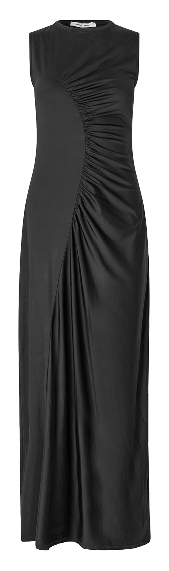 Robe longue col rond satiné SAMSOE SAMSOE Noir