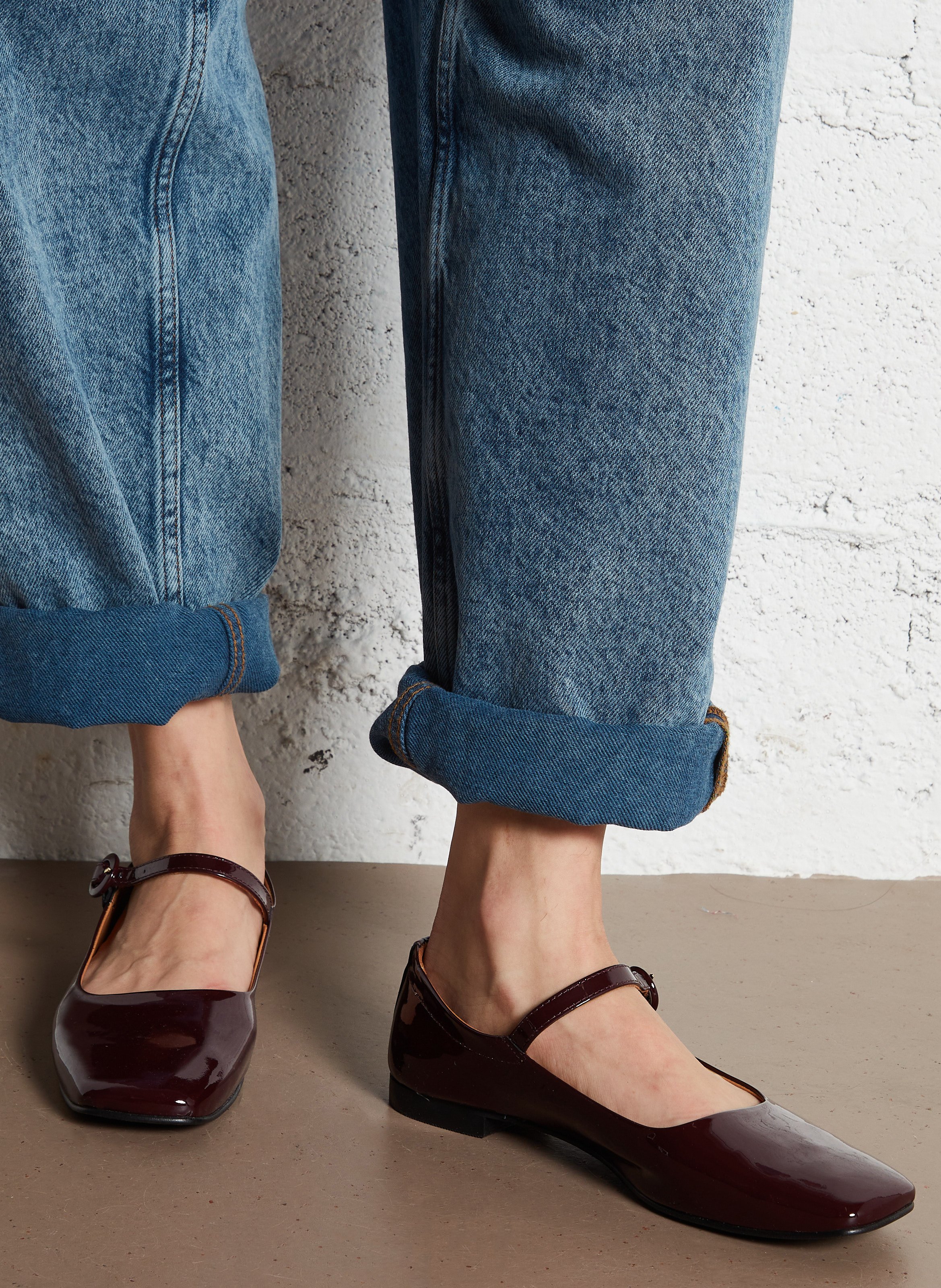 Jane patent leather ballet pumps COSMOPARIS Plums