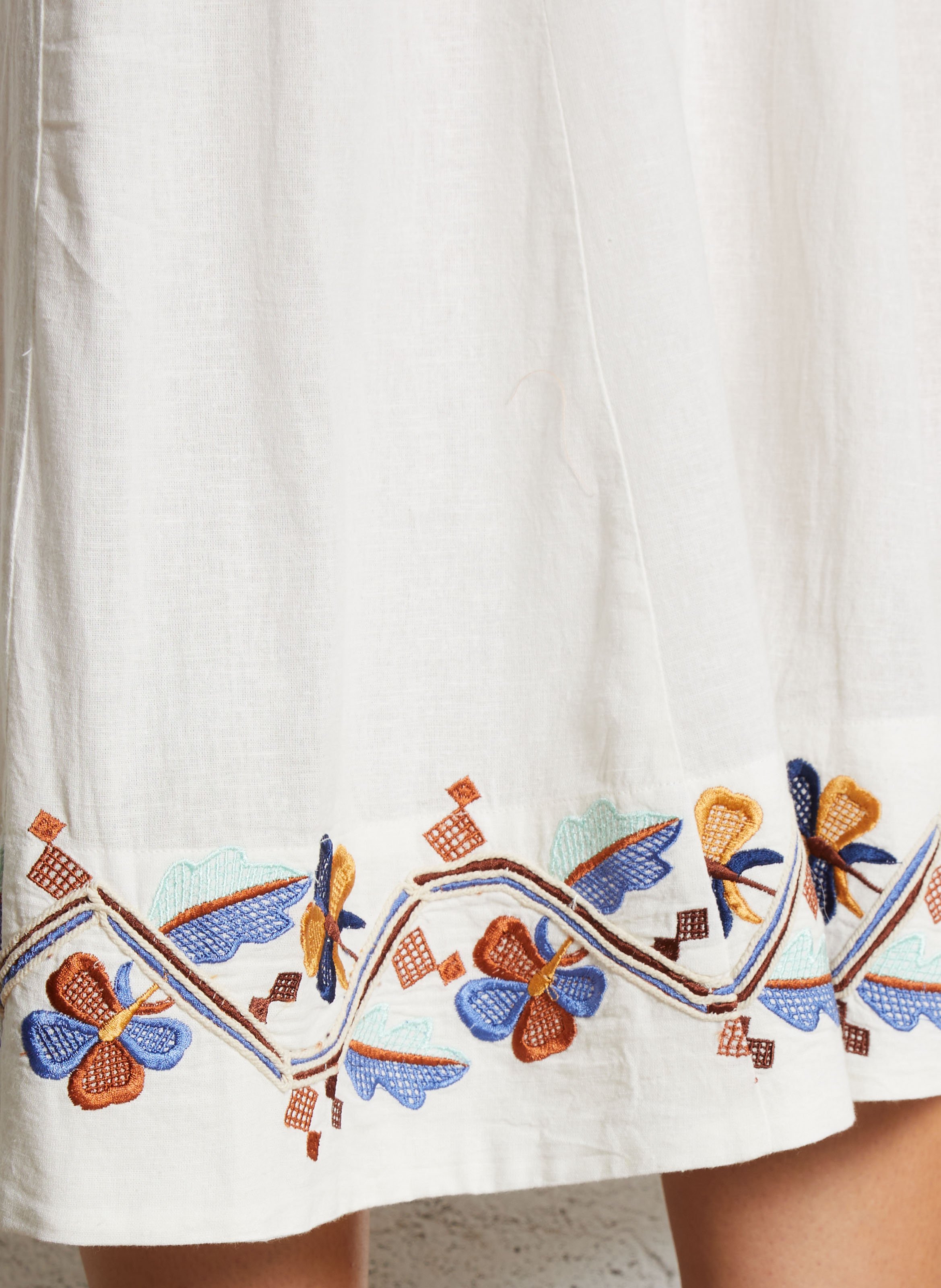 Langer Baumwollrock Mehrfarbig