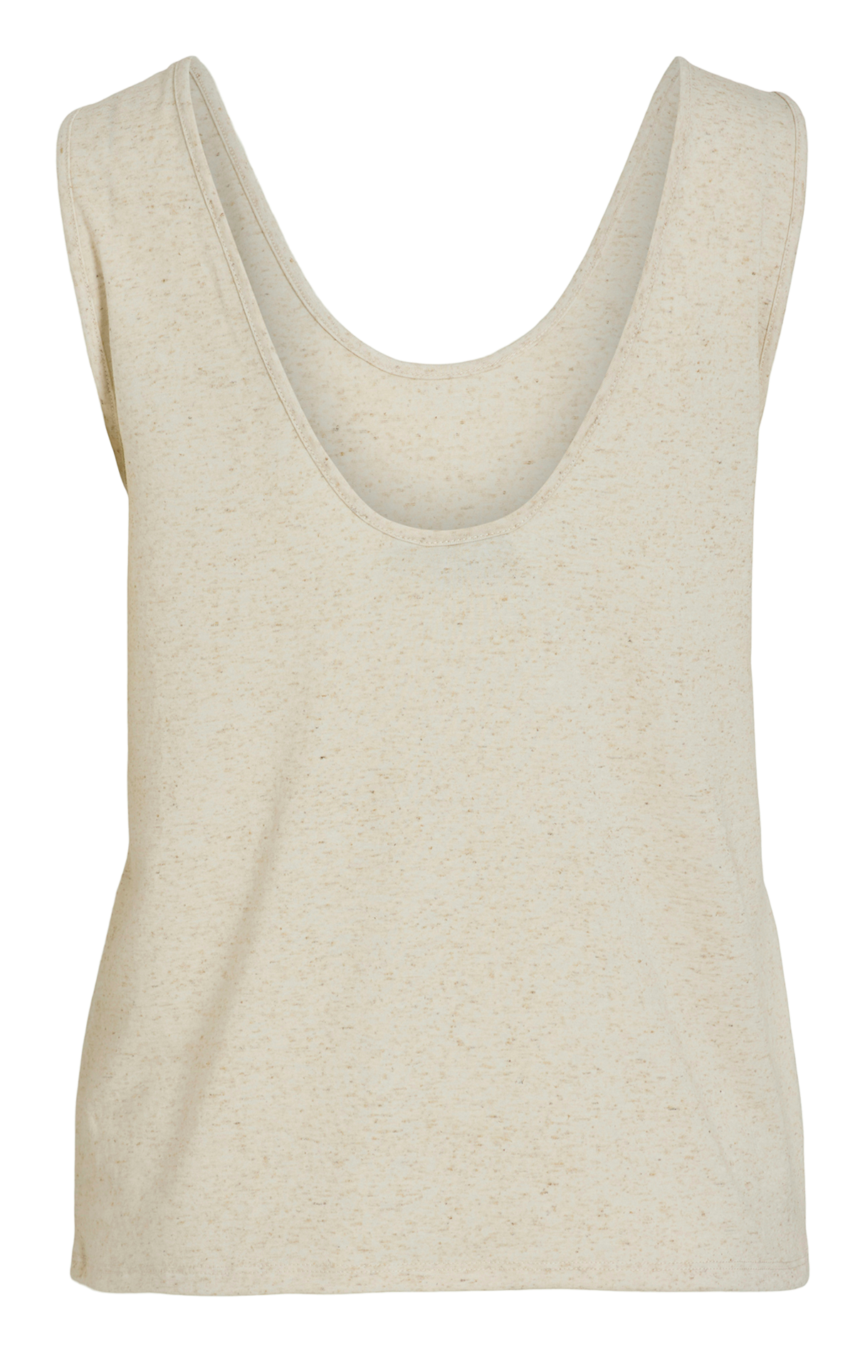 Straight round neck heathered tank top VILA Beige