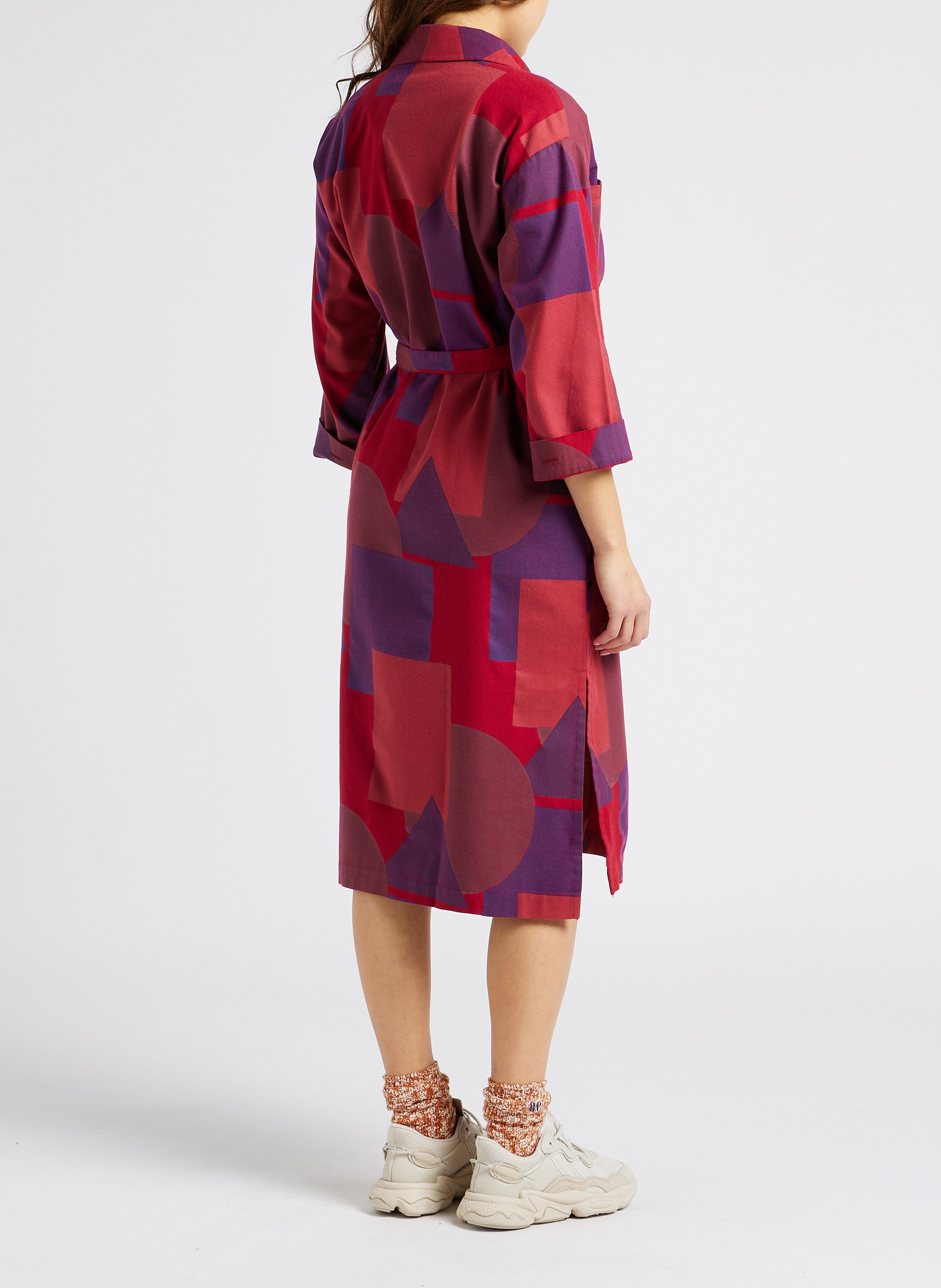 Halflange, katoenen jurk met klassieke kraag en print BOBO CHOSES Veelkleurig