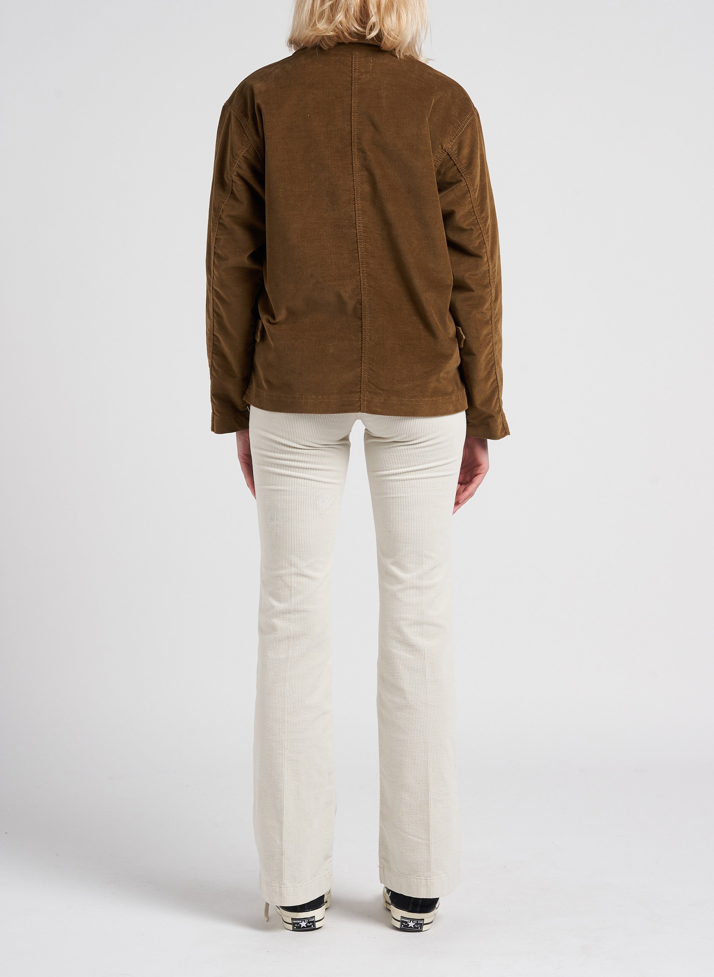 Broek van katoenmix met olifantenpijpen ACQUAVERDE Wit