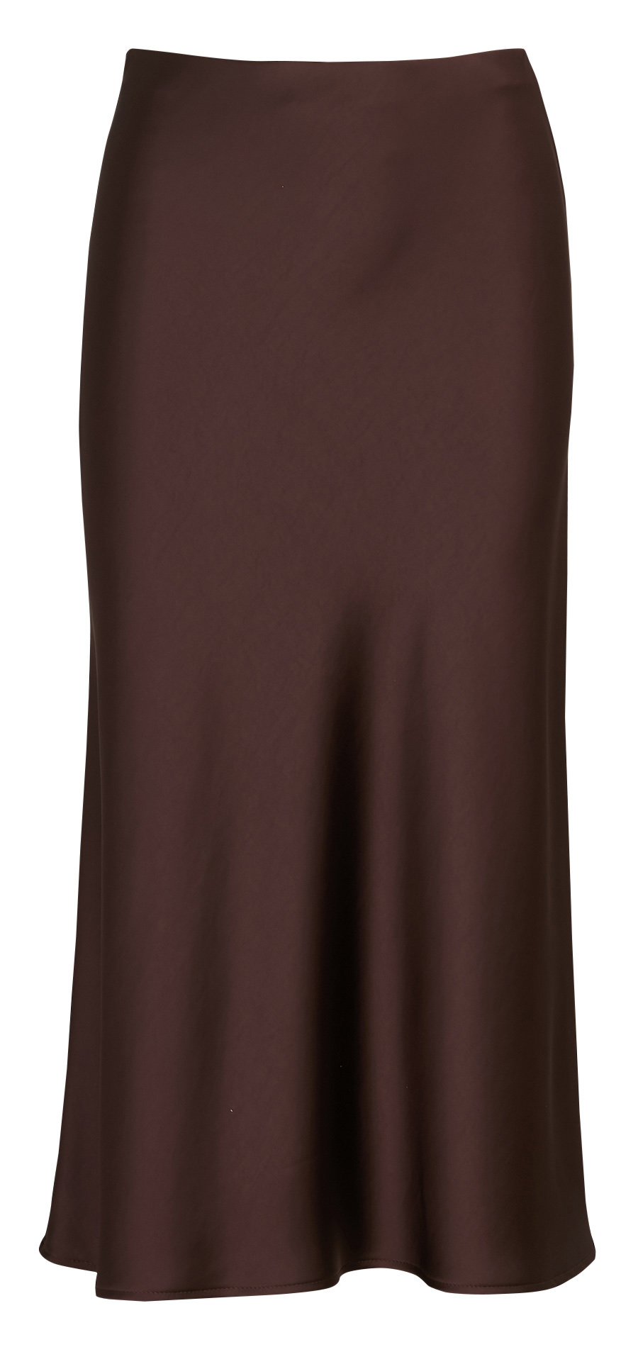 Solid flared satin skirt IMPERIAL Brown