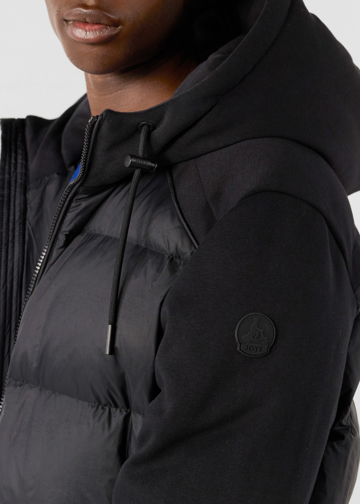 Thunder bi-material puffer jacket JOTT Black
