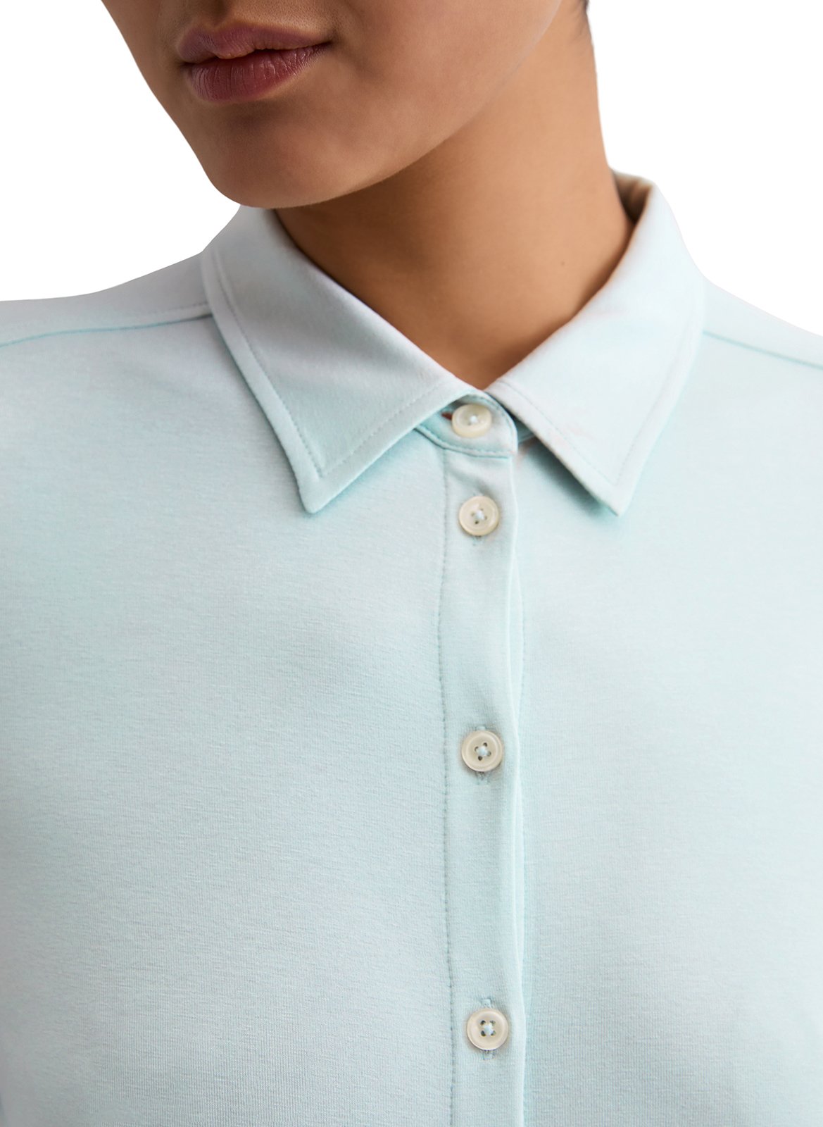 Polo de manga larga liso recto MARC O'POLO Azul