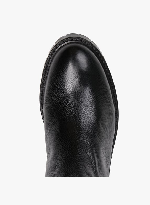 Gefütterte Lederstiefeletten mit Reißverschluss | Schwarz by MELLOW YELLOW Gefütterte Lederstiefeletten mit Reißverschluss Schwarz