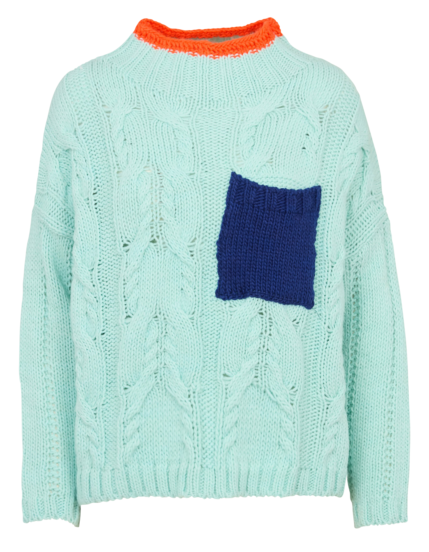 Pull oversize col montant  DR BLOOM Bleu