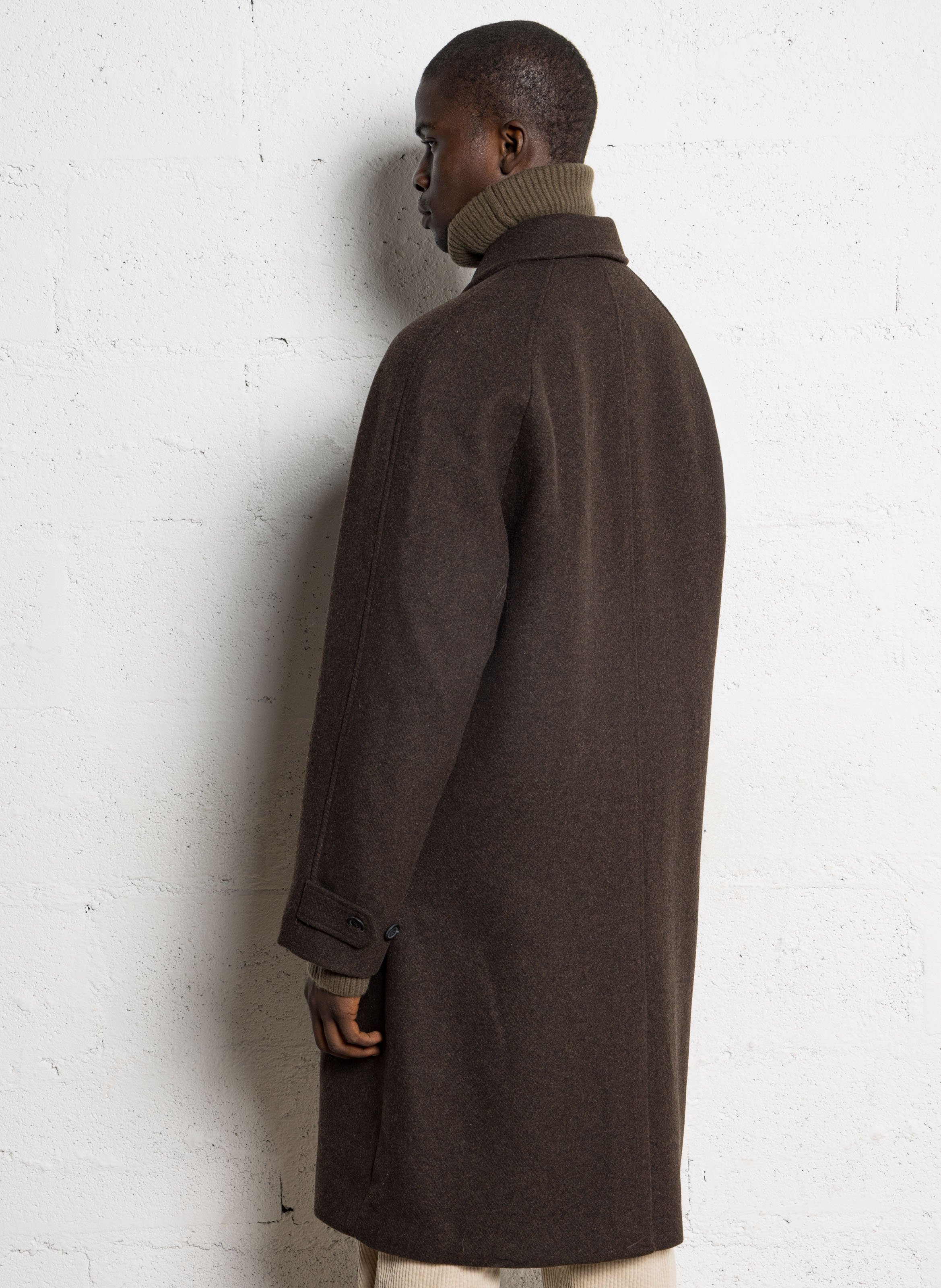 Manteau long col classique en laine mélangée LES DEUX Marron