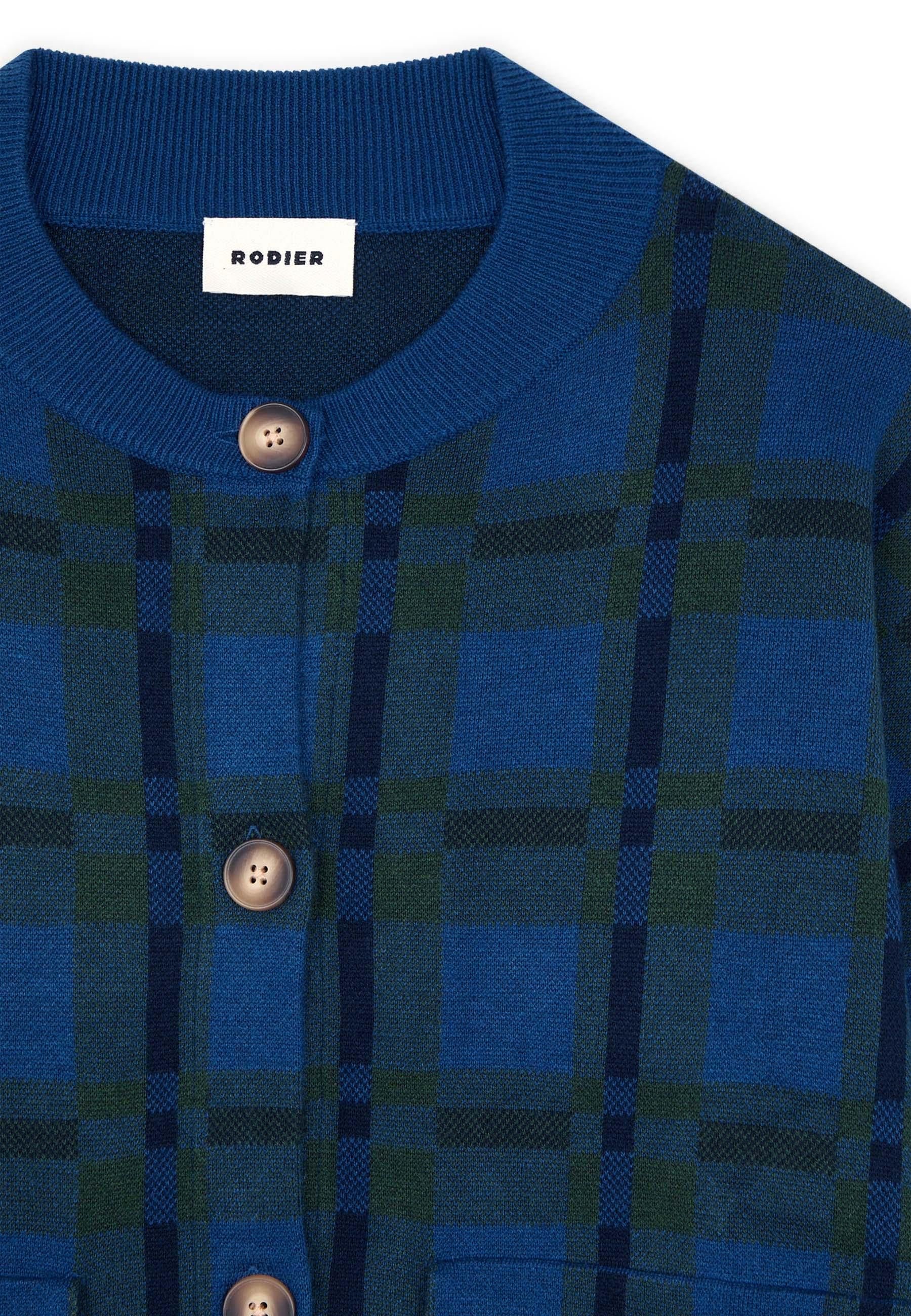 Checked knit jacket RODIER Blue