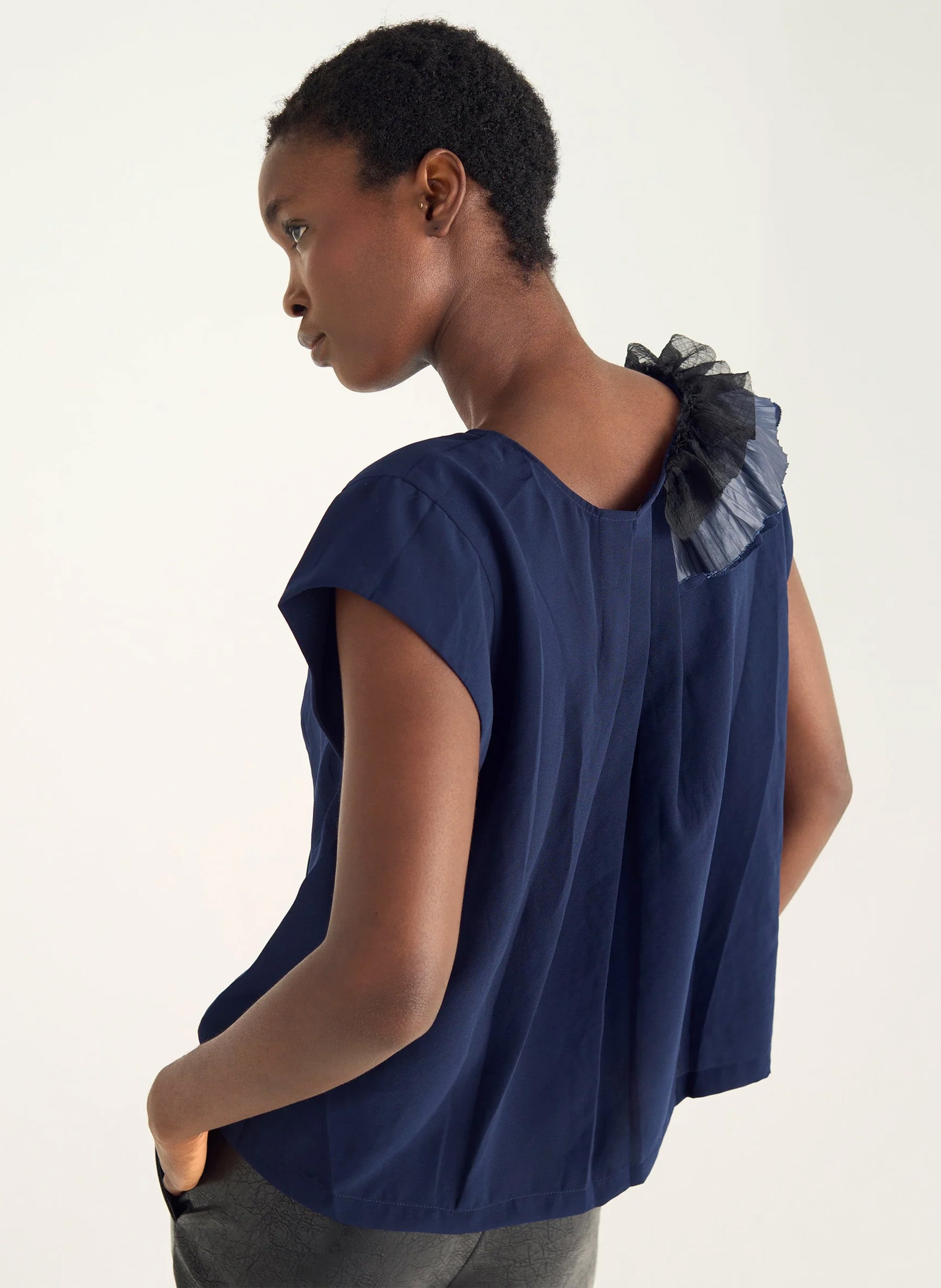 Top col rond COTELAC Bleu