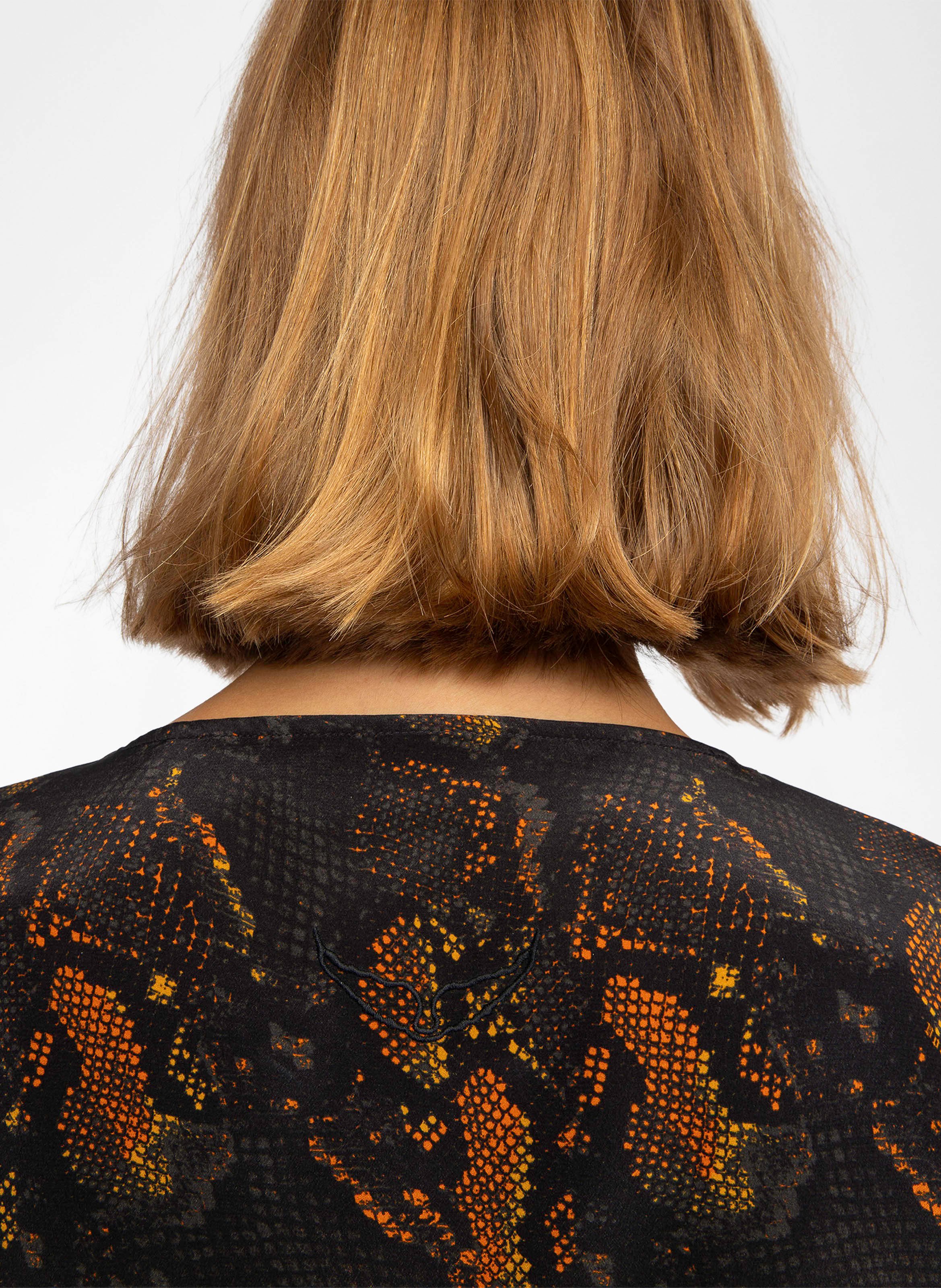 Straight-cut printed V-neck top ZADIG&VOLTAIRE Black