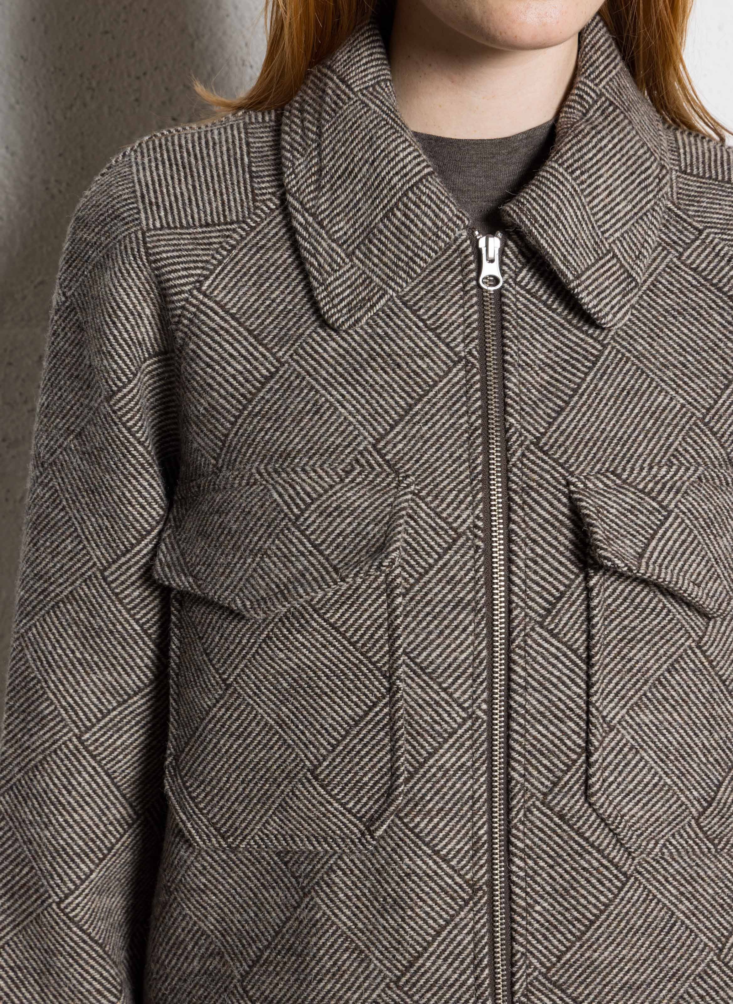 Veste imprimée en laine mélangée RAILS Marron