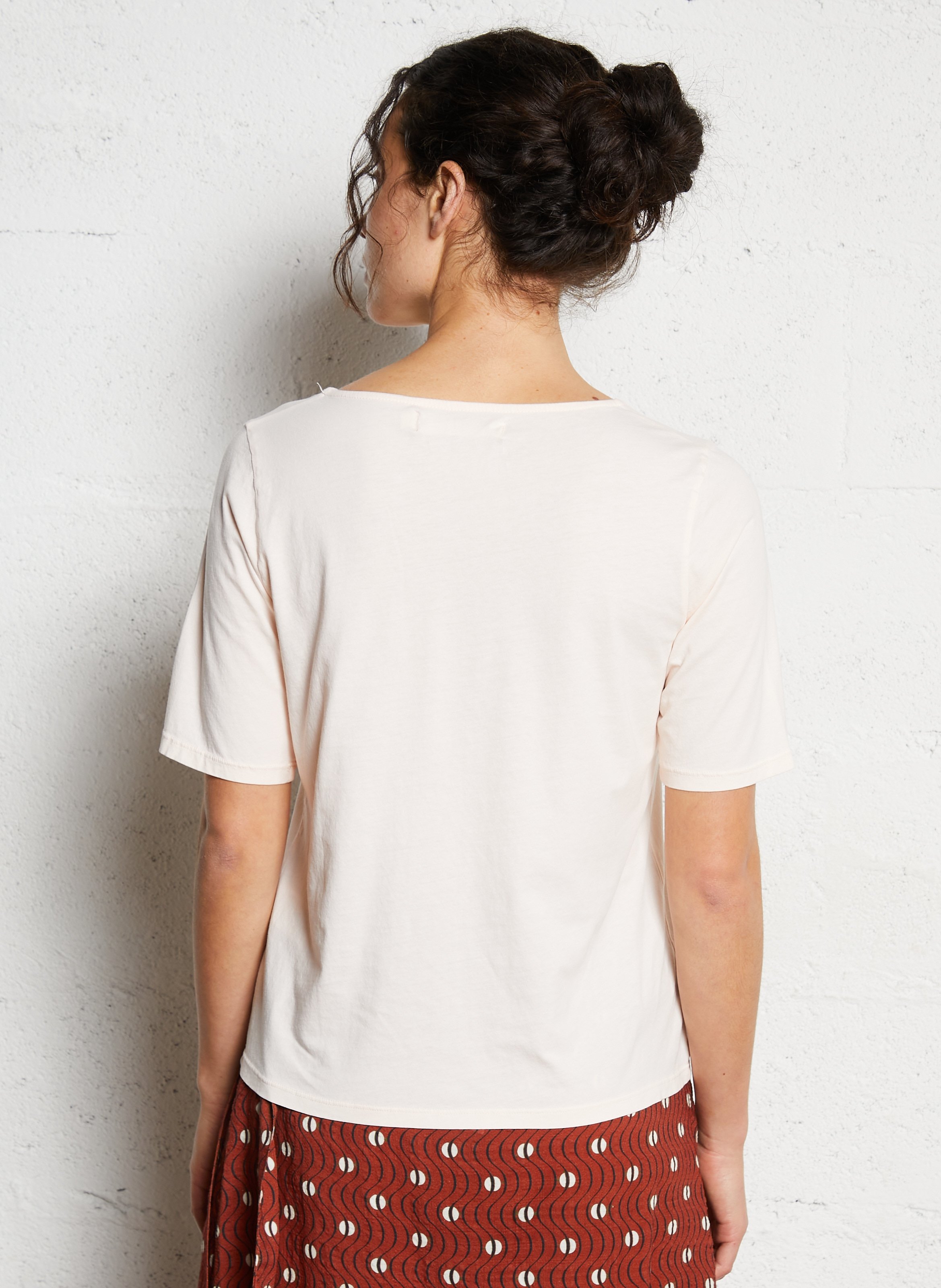 Tee-shirt col rond imprimé en coton NICE THINGS Rose