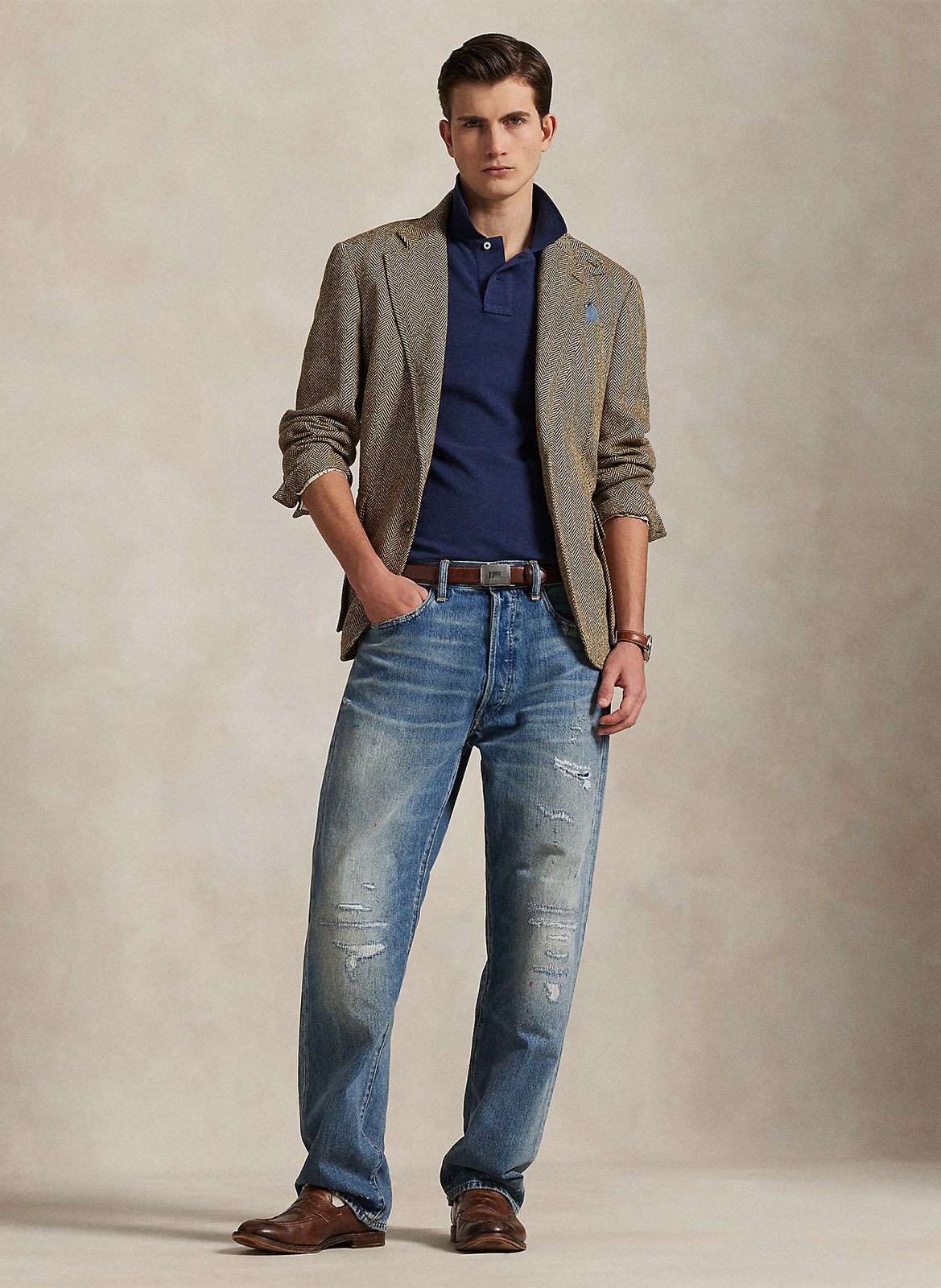 Polo slim-fiit en coton POLO RALPH LAUREN Bleu