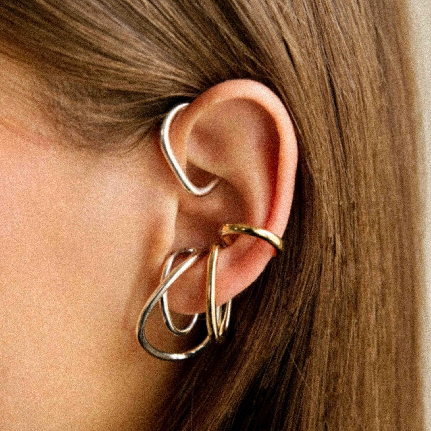 Earcuff droit, plaqué or MAYRENA Doré