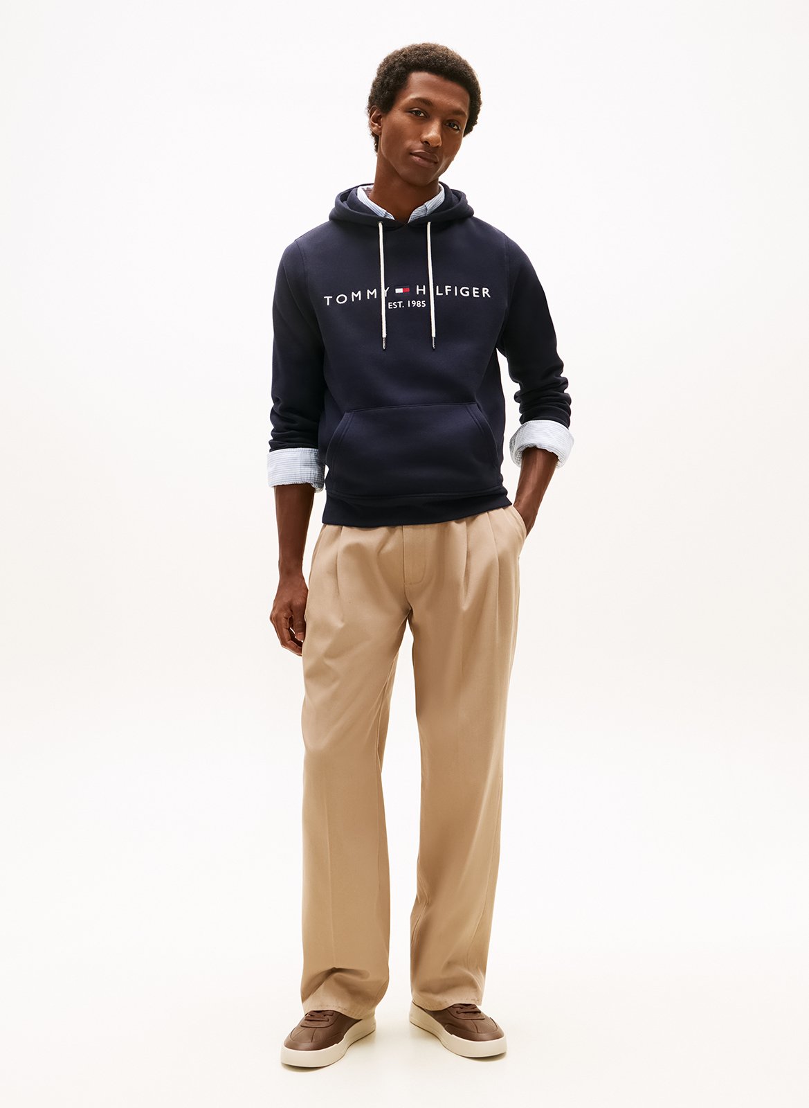 Sweat à capuche regular-fit brodé en molleton TOMMY HILFIGER Bleu