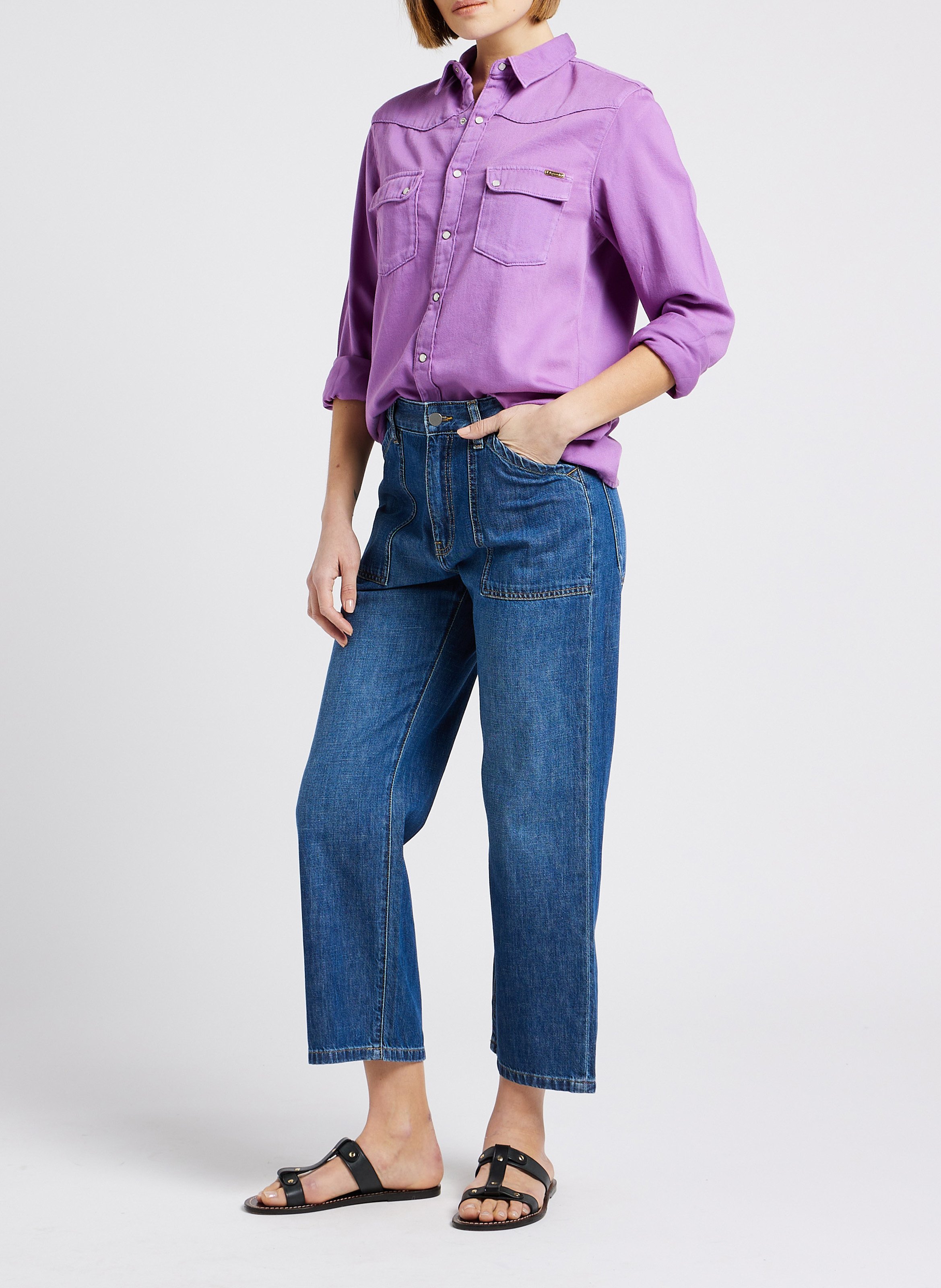 Straight-leg cotton jeans ACQUAVERDE Blue