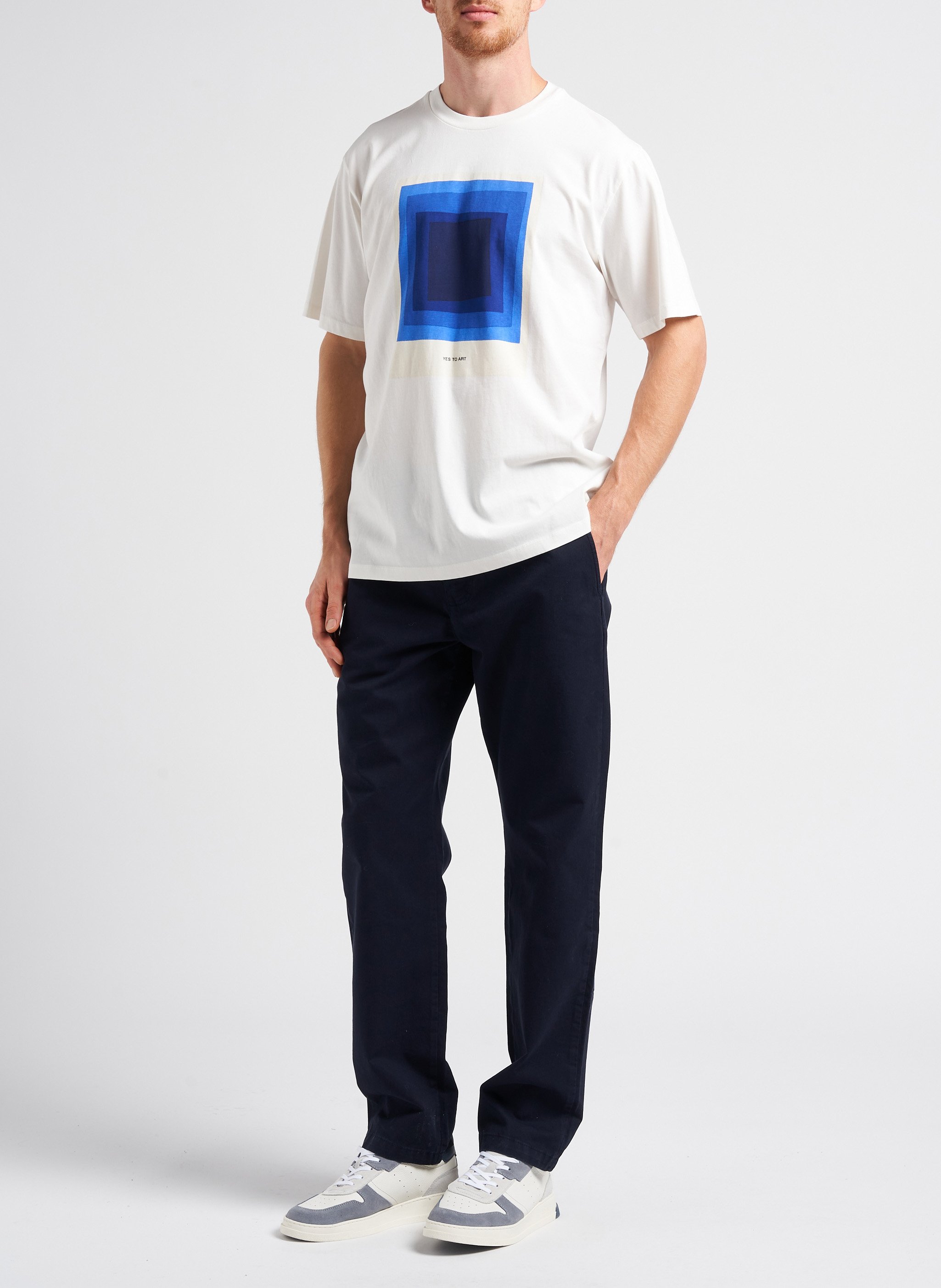 Straight-leg organic cotton chinos THINKING MU Blue