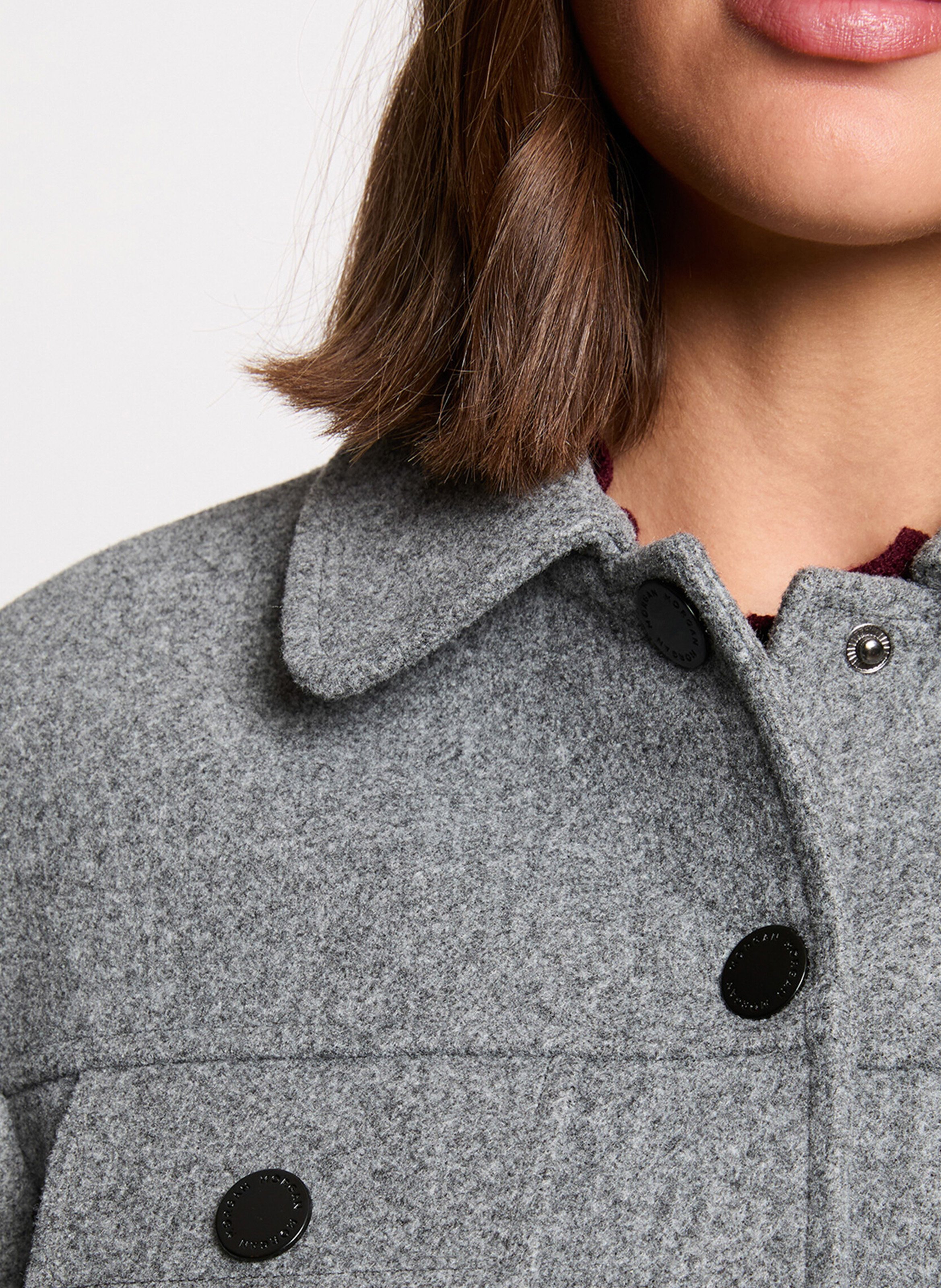 Veste droite et courte unie MORGAN Gris