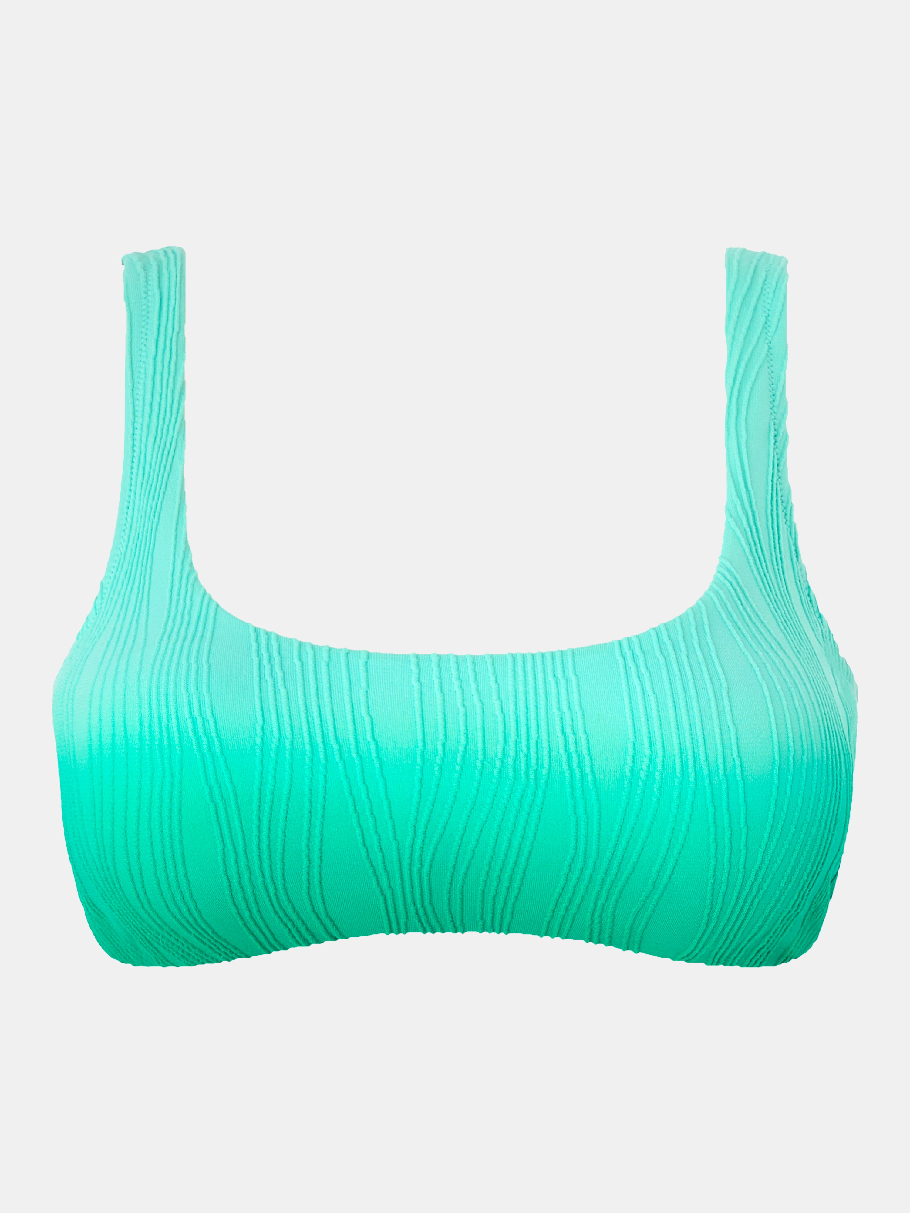 Unpadded swimsuit top with removable cups Green