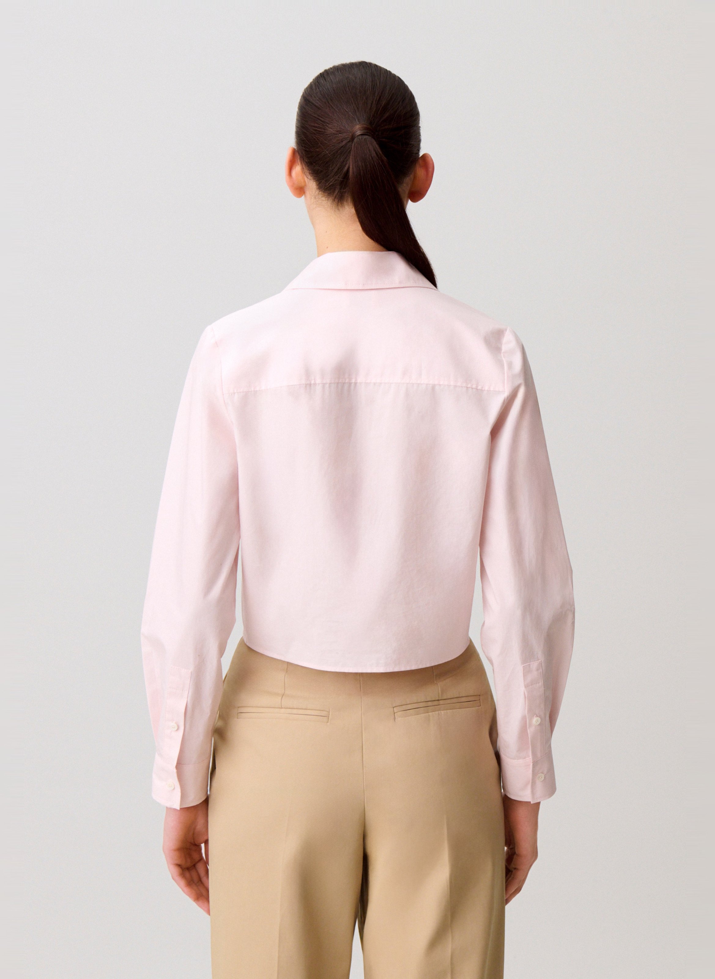 Camisa de algodón con cuello clásico CLAUDIE PIERLOT Rosa