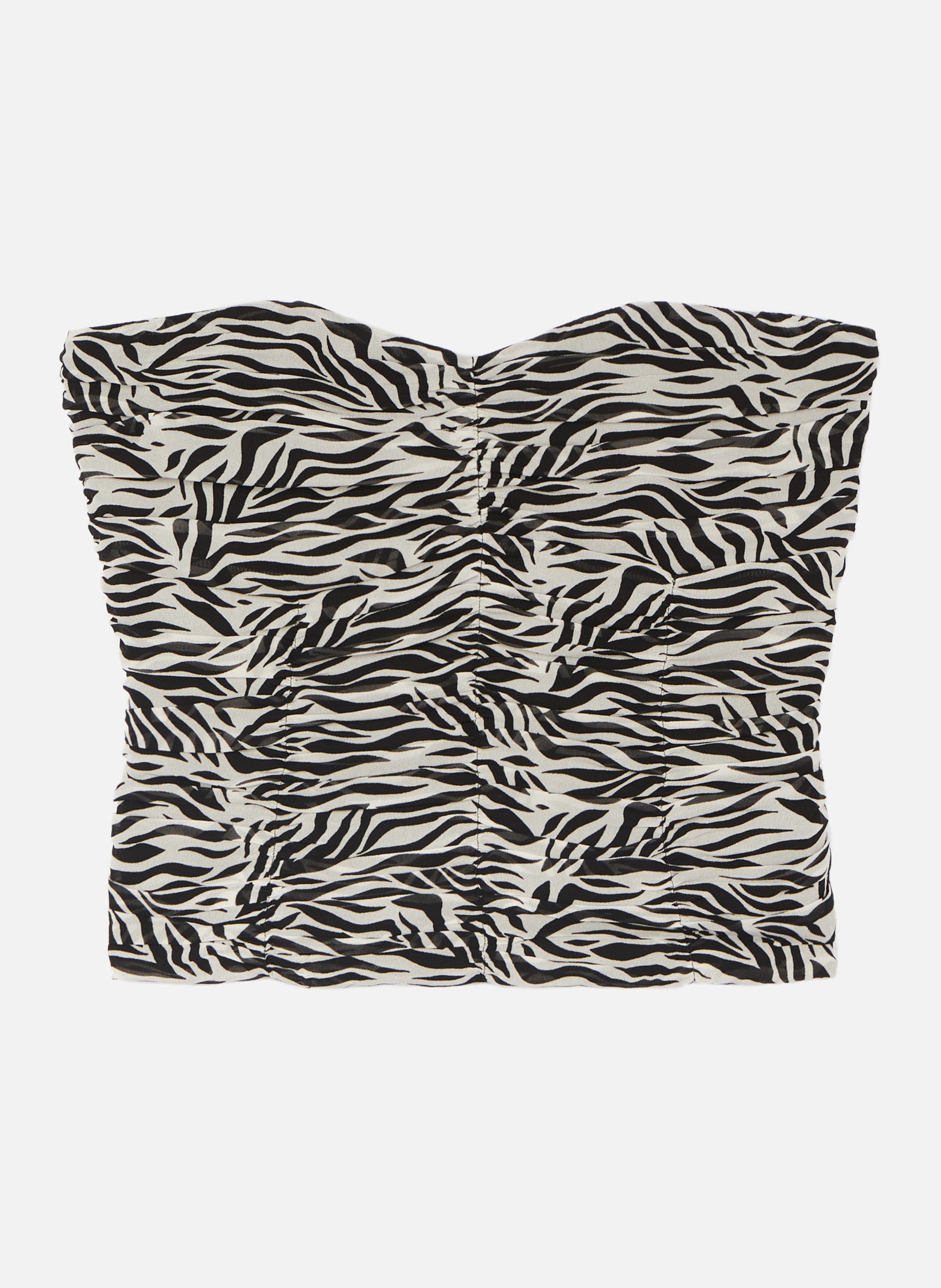 Ruched Printed Bustier Top THE KOOPLES Black