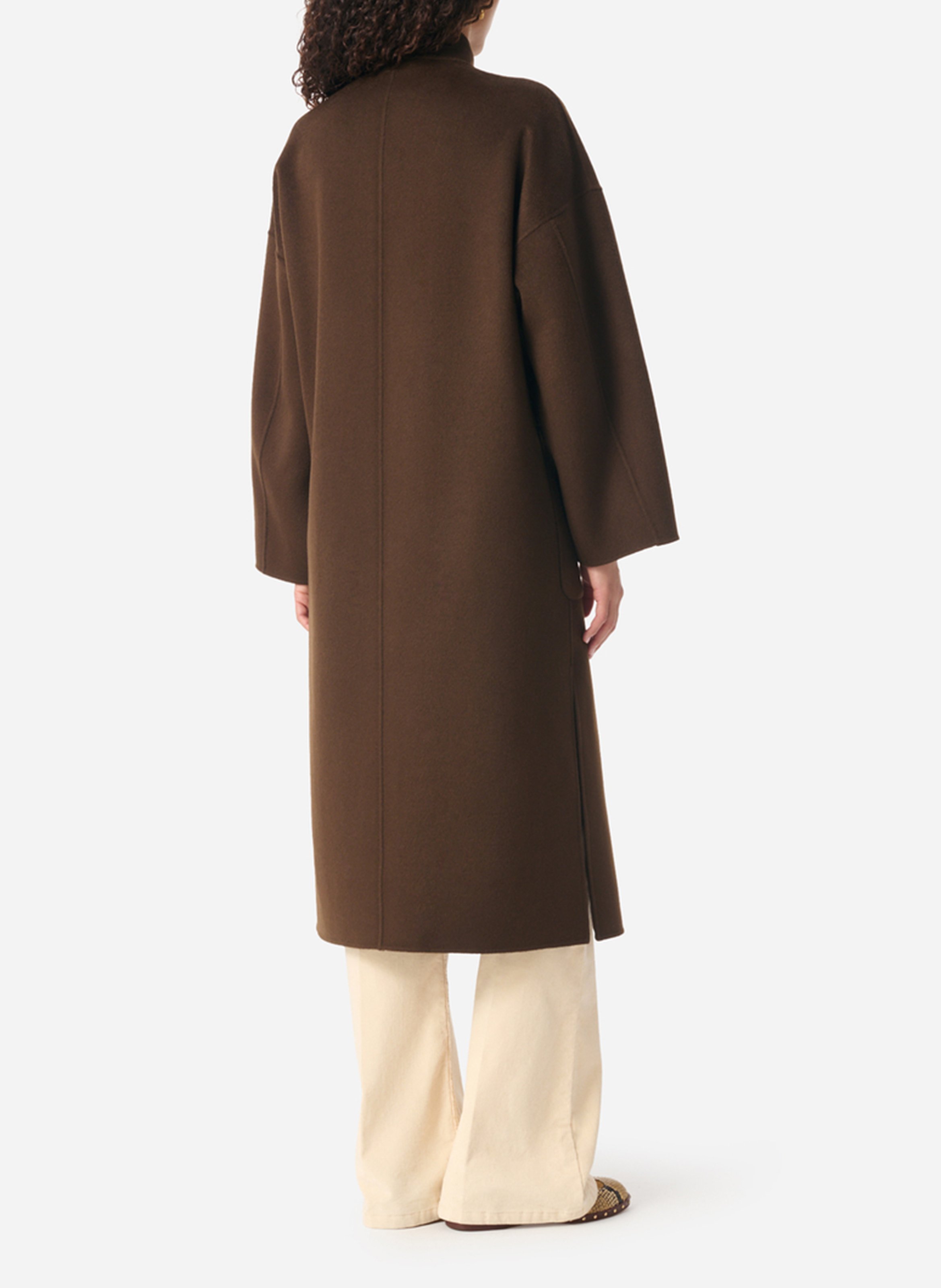 Wool-blend coat with shirt collar VANESSA BRUNO Brown