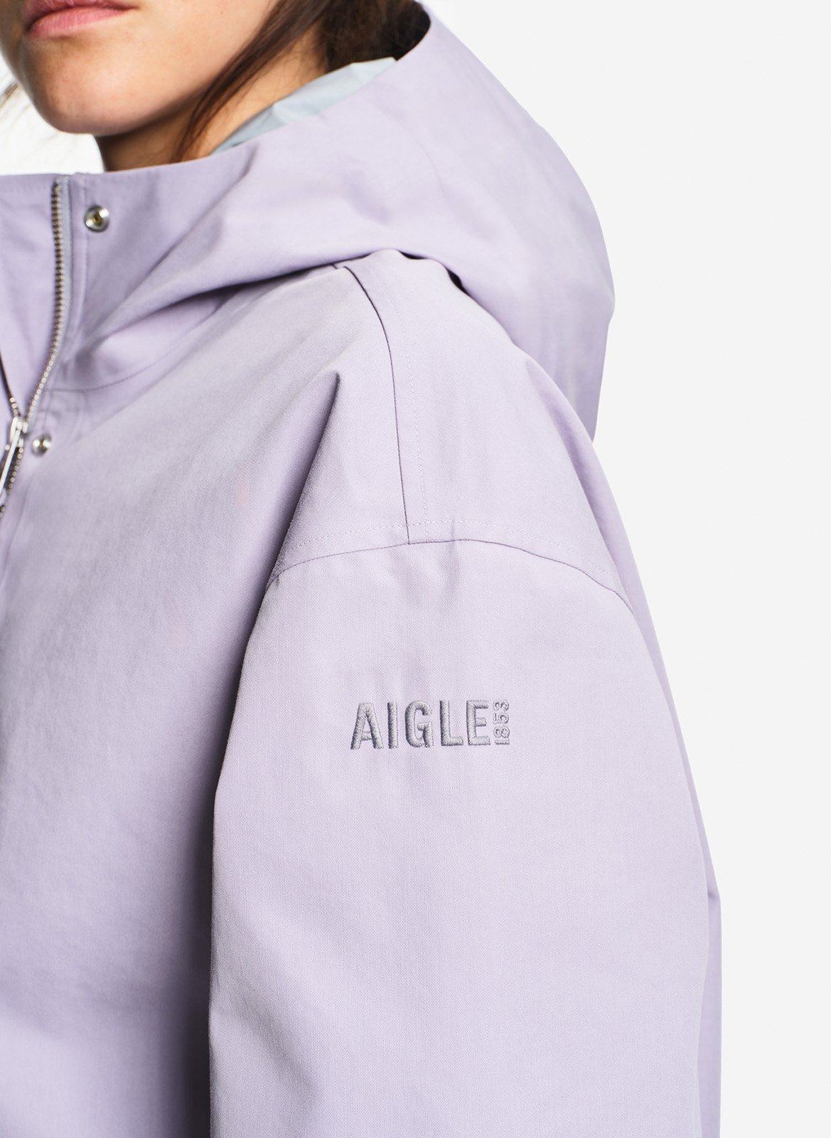 Parka droite à capuche unie AIGLE Violet