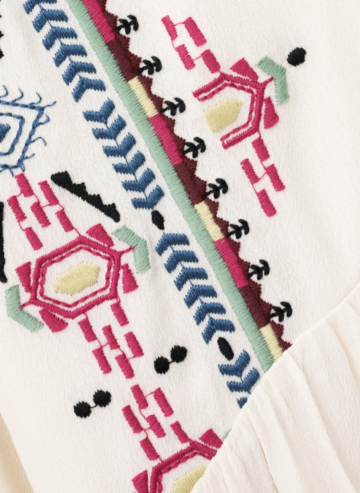 Wijde jurk met borduursel BA&SH Beige