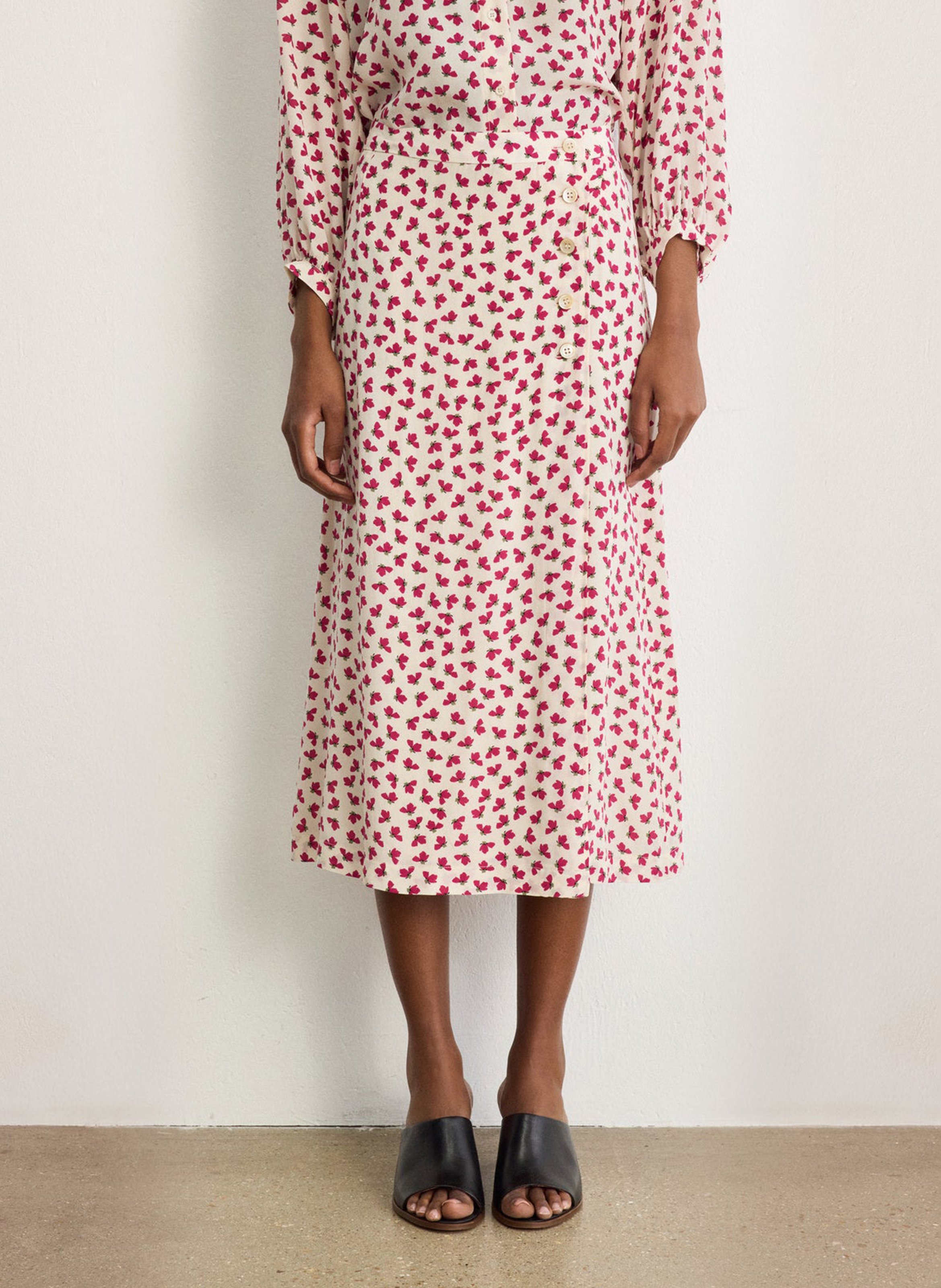 Halflange jurk met print PABLO Beige