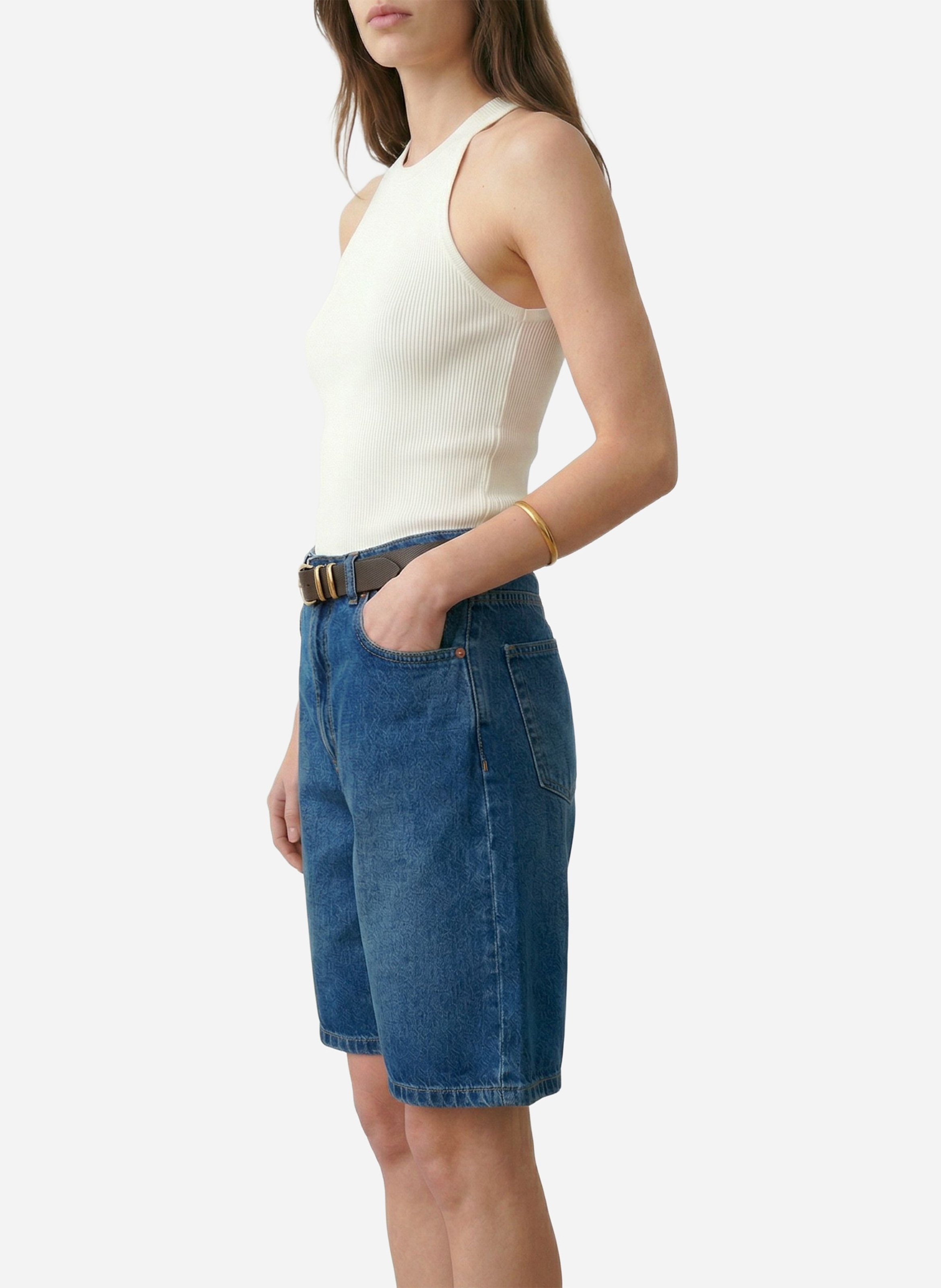 Mouwloze top met ronde hals VANESSA BRUNO Wit