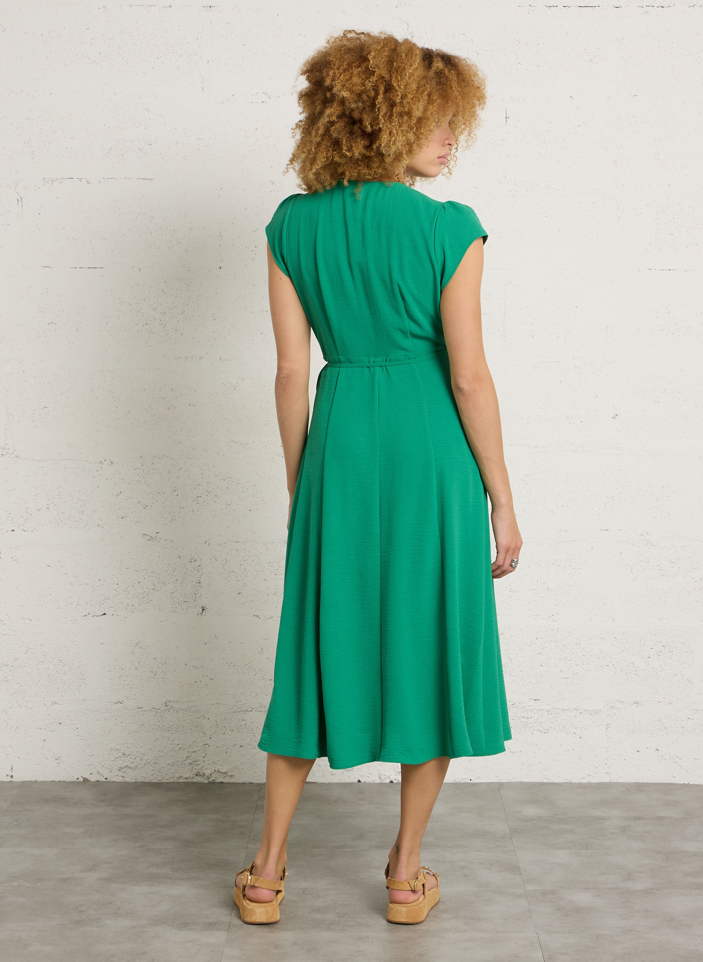 Halflange jurk met kraag SUD EXPRESS Groen