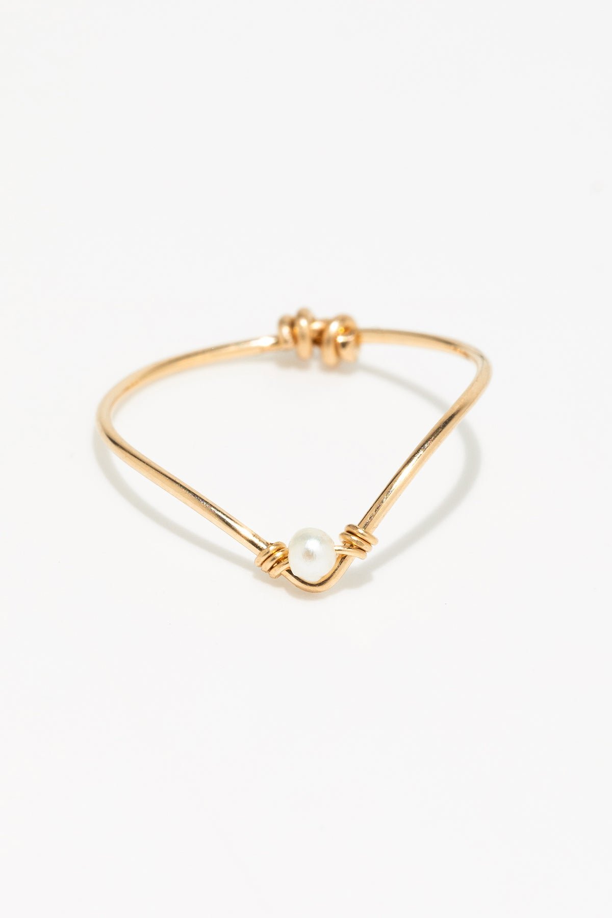 Bague chevron perle YAY Blanc