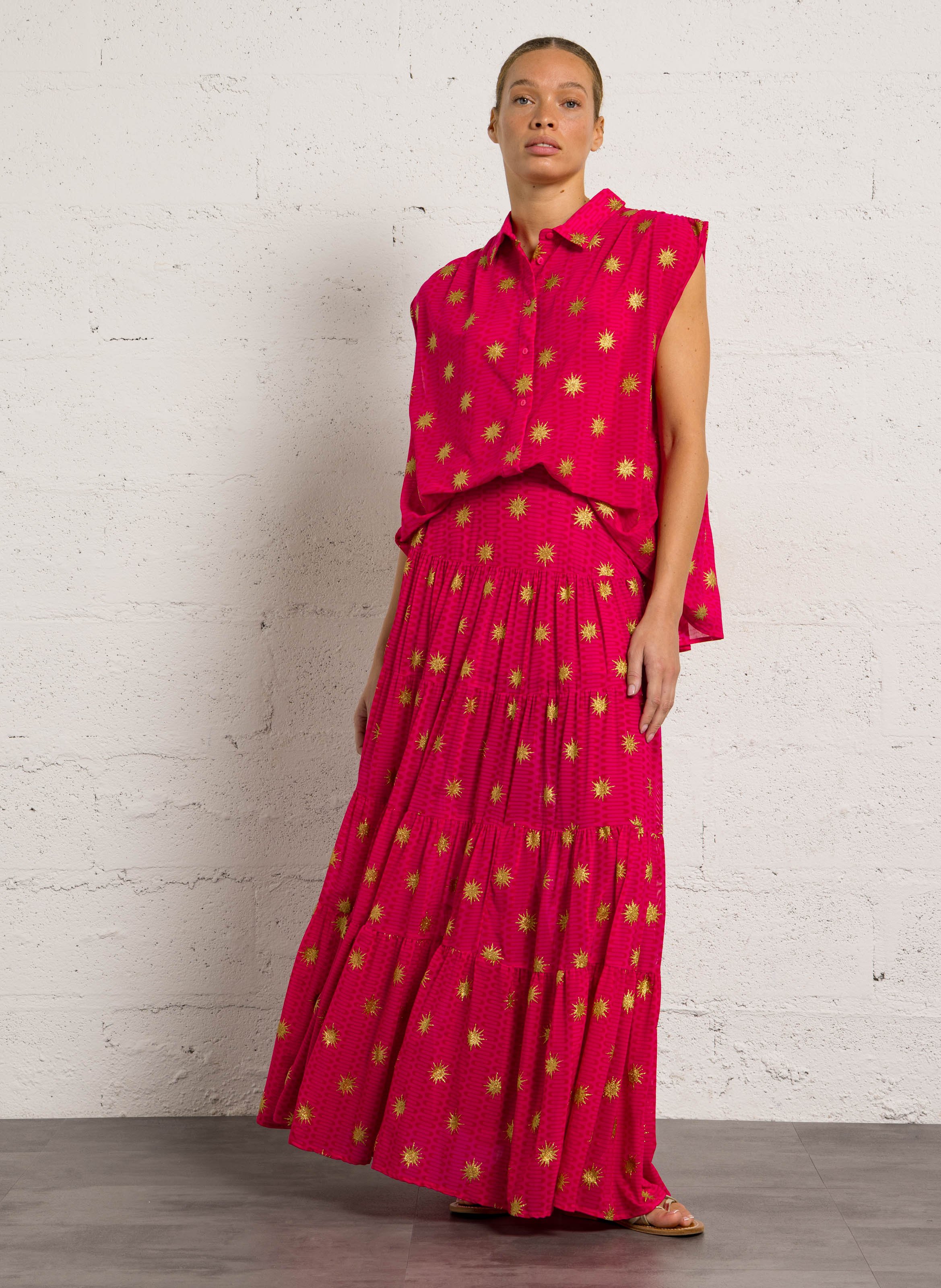 Falda larga bordada SUNDRESS Multicolor