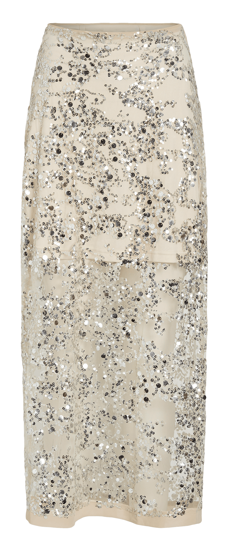 Jupe longue à sequins ROUGE EDIT Gris