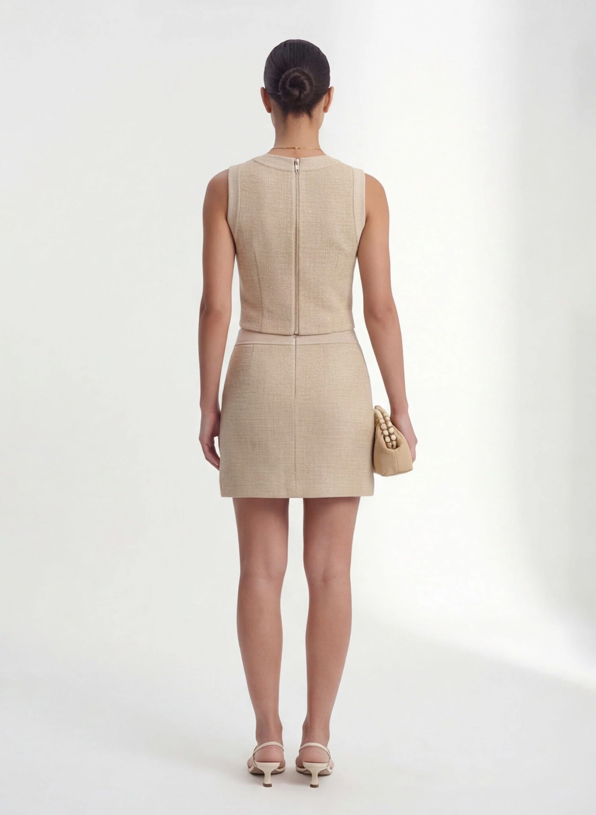 Dastel short tweed skirt KOOKAI Beige