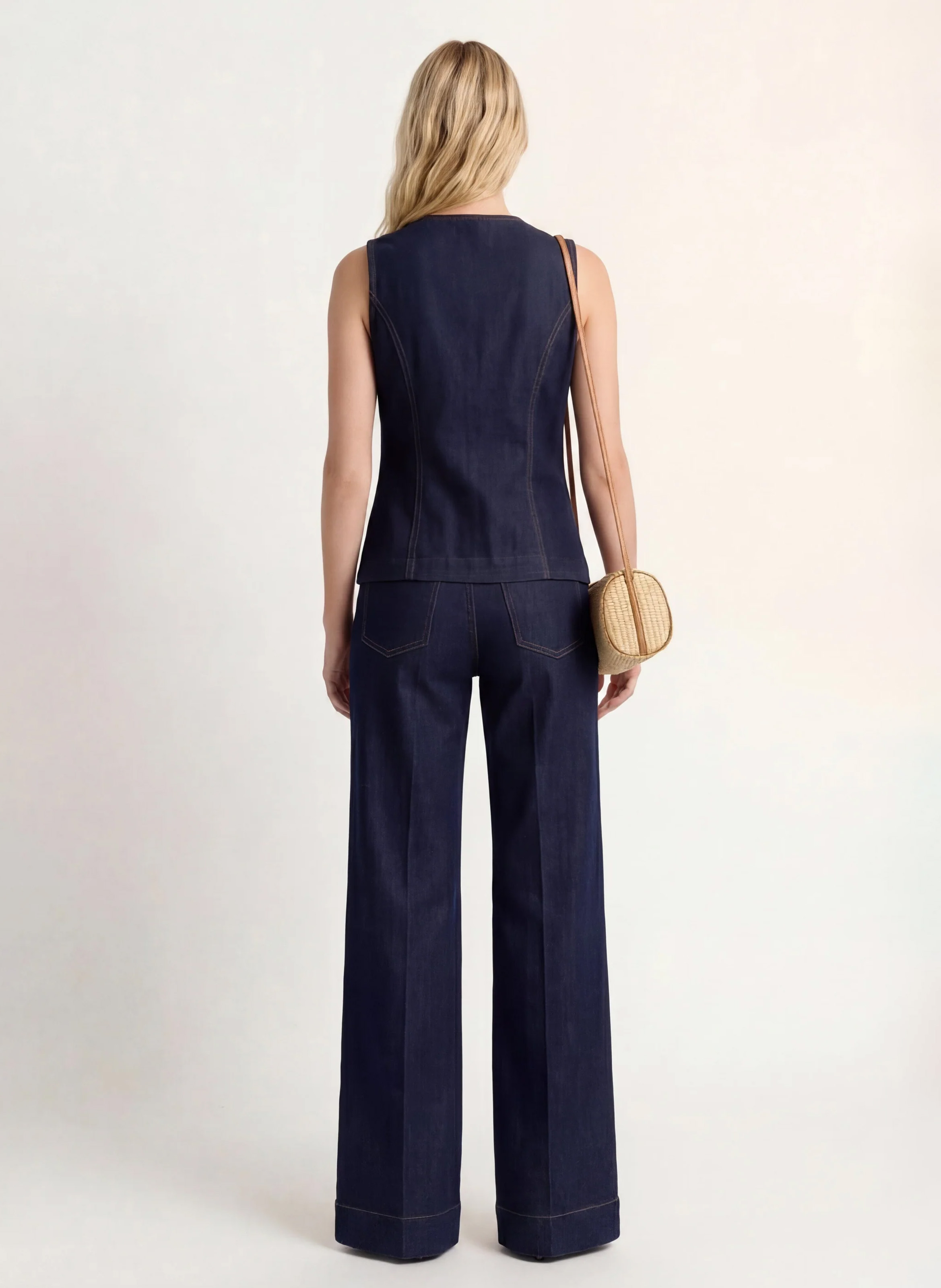 Flared cotton-blend jeans KOOKAI Blue