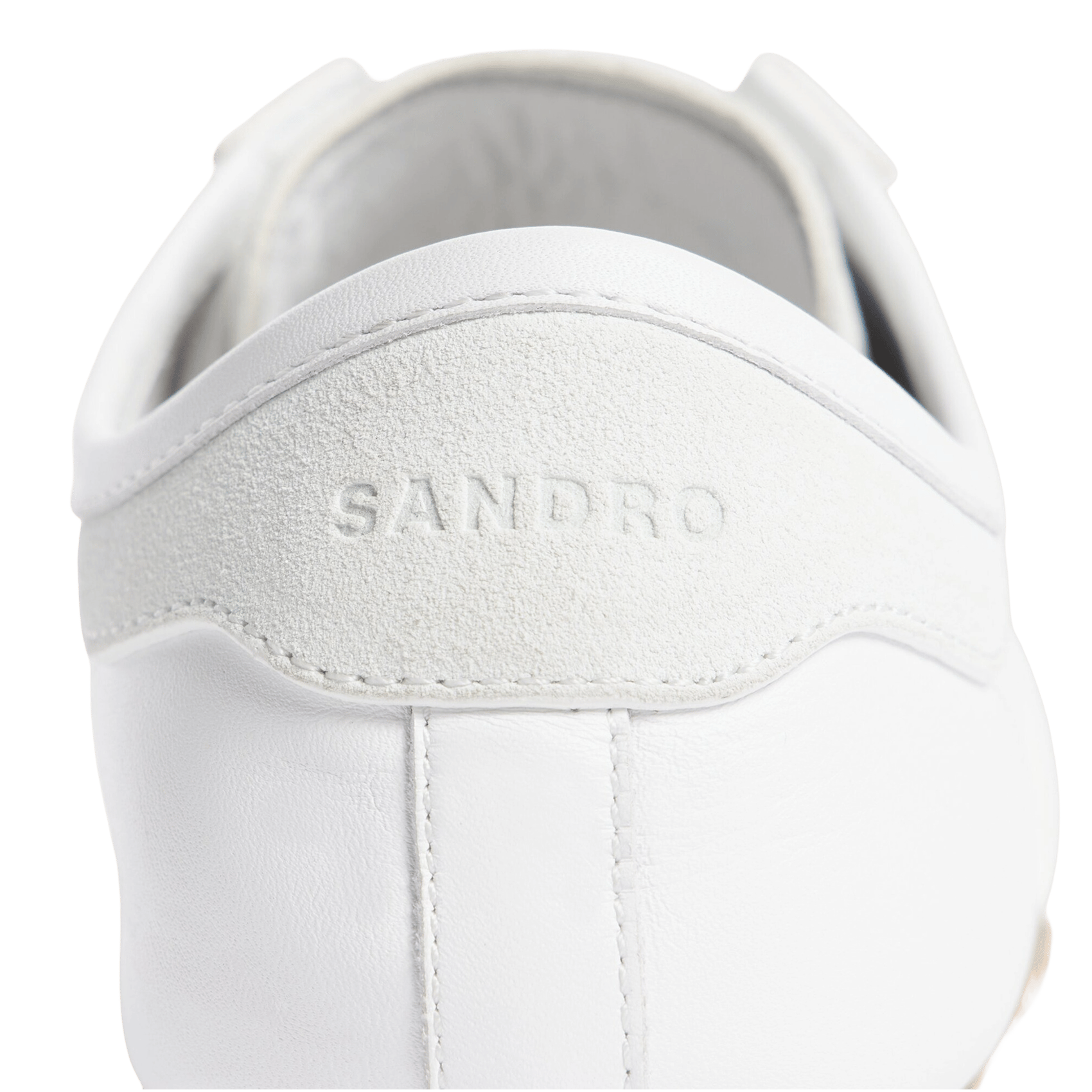 Low-top lace-up leather sneakers SANDRO White