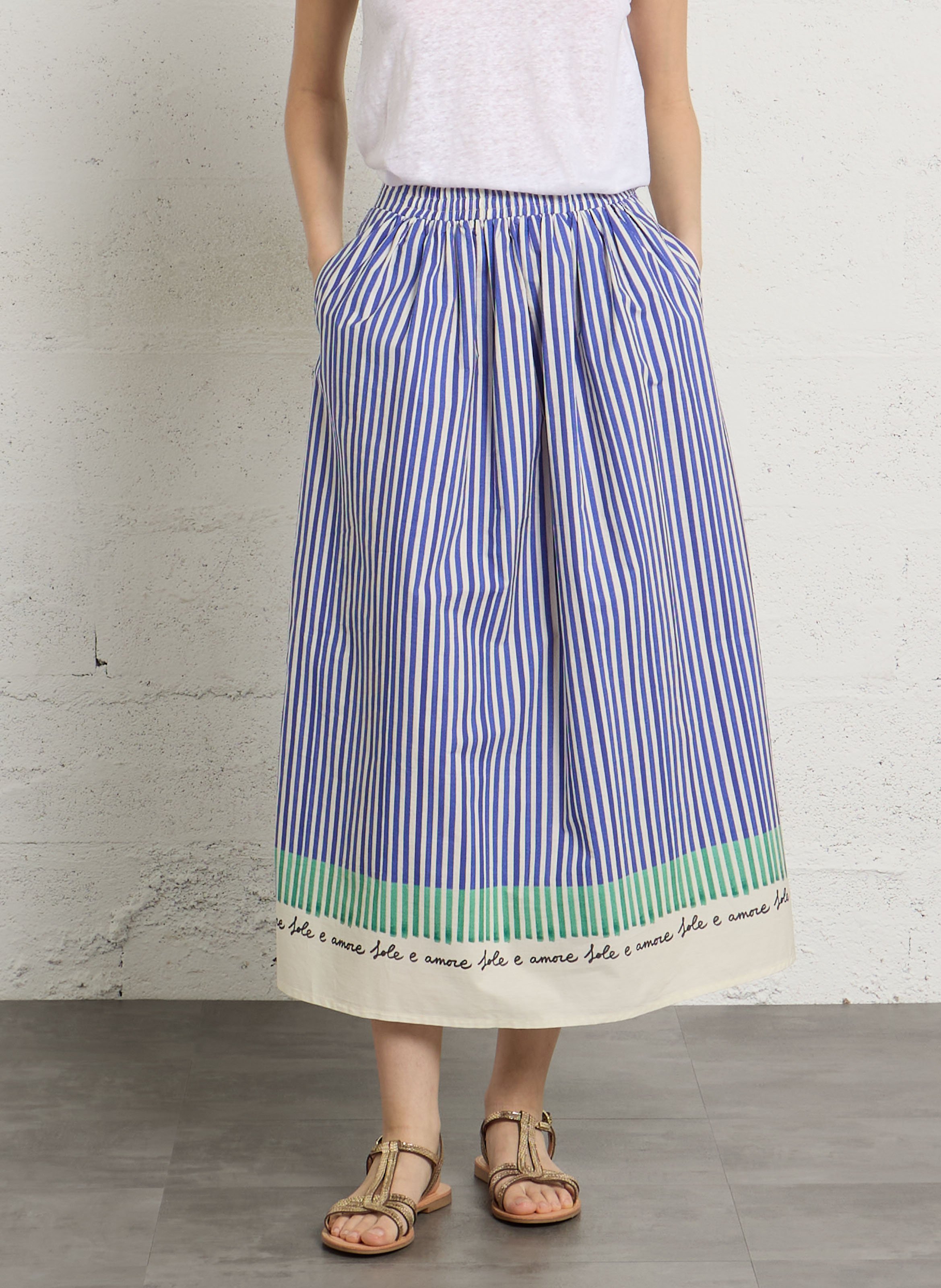 A-line cotton skirt TINSELS Blue