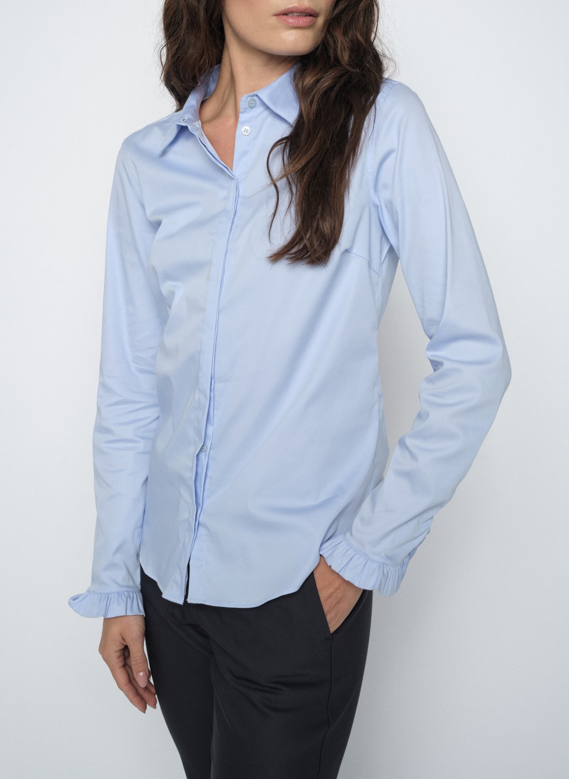 Solid Straight Shirt MOS MOSH Blue