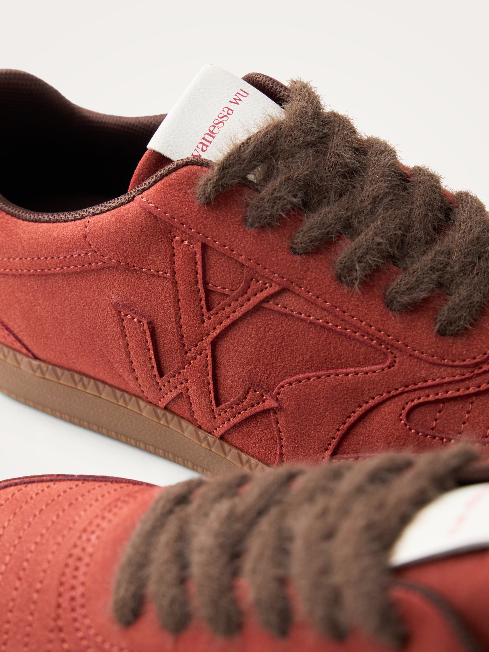 Sneakers with monogram on retro sole | Red VANESSA WU Women